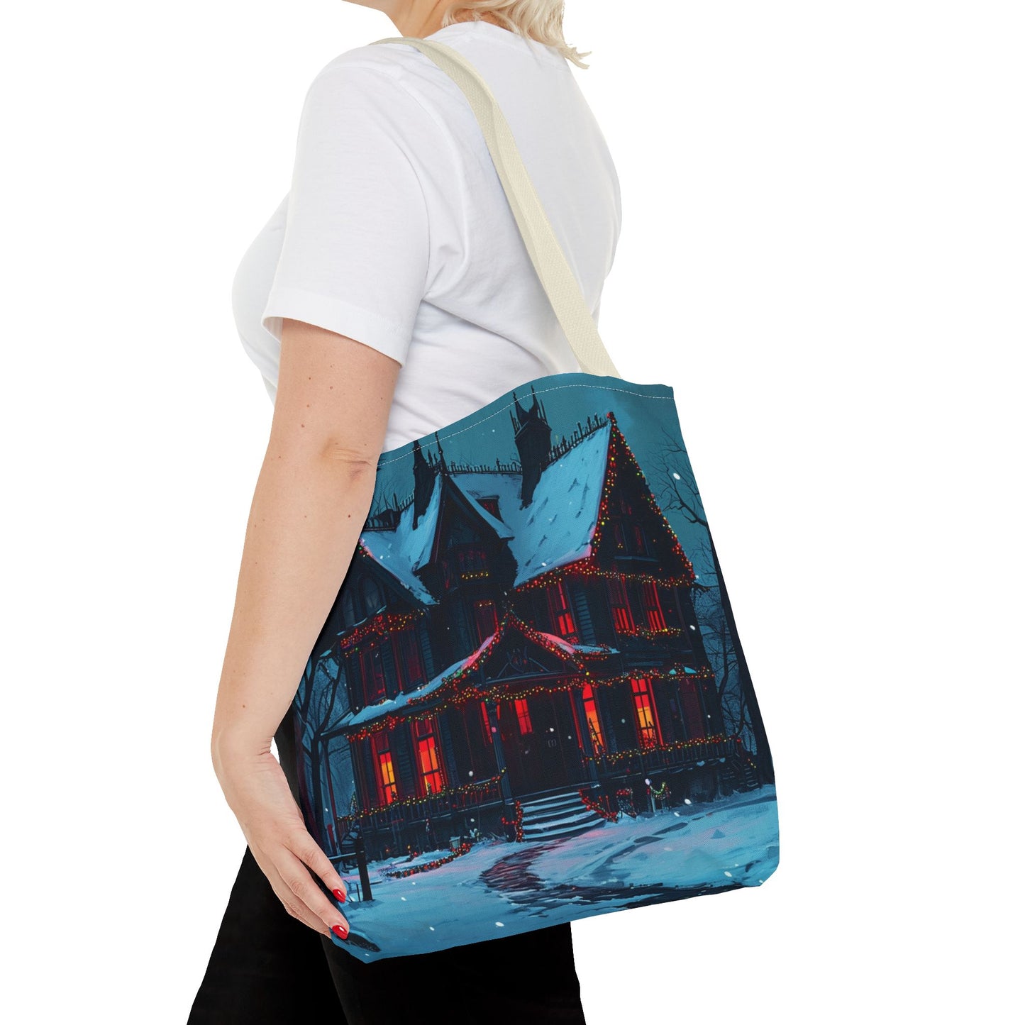 Festive Haunted House Tote Bag (AOP)