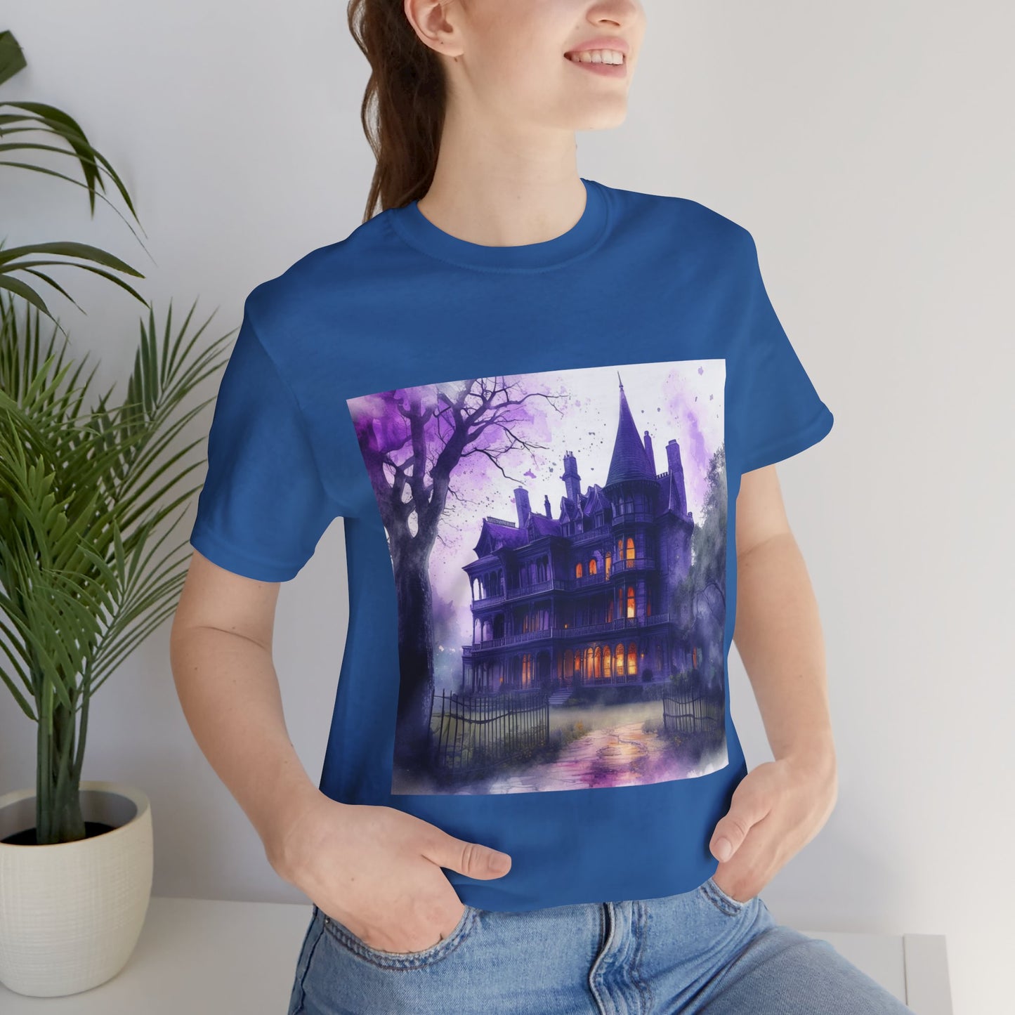 Haunted House Unisex Jersey Short Sleeve Tee