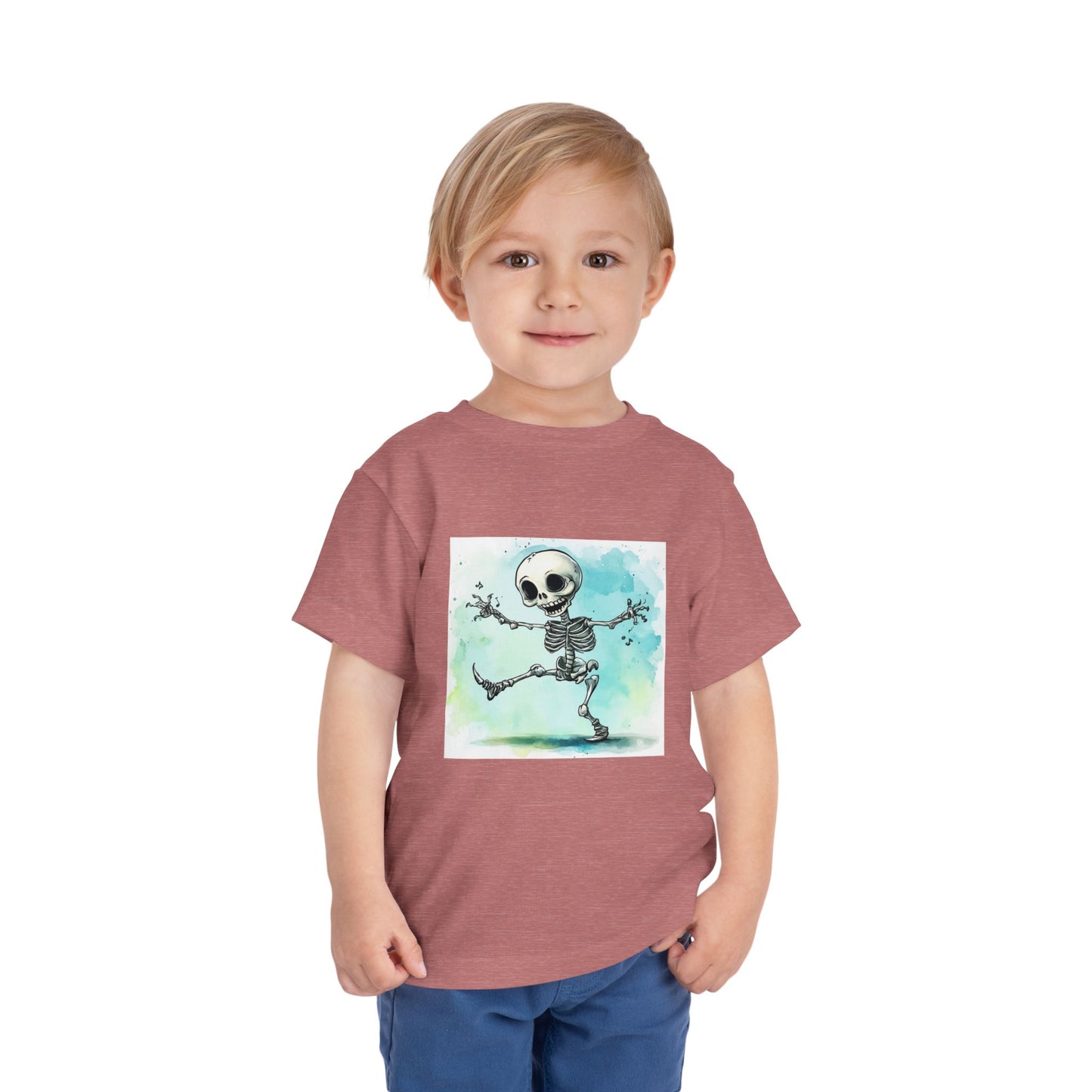 Cute Happy Skeleton Toddler Short Sleeve Tee