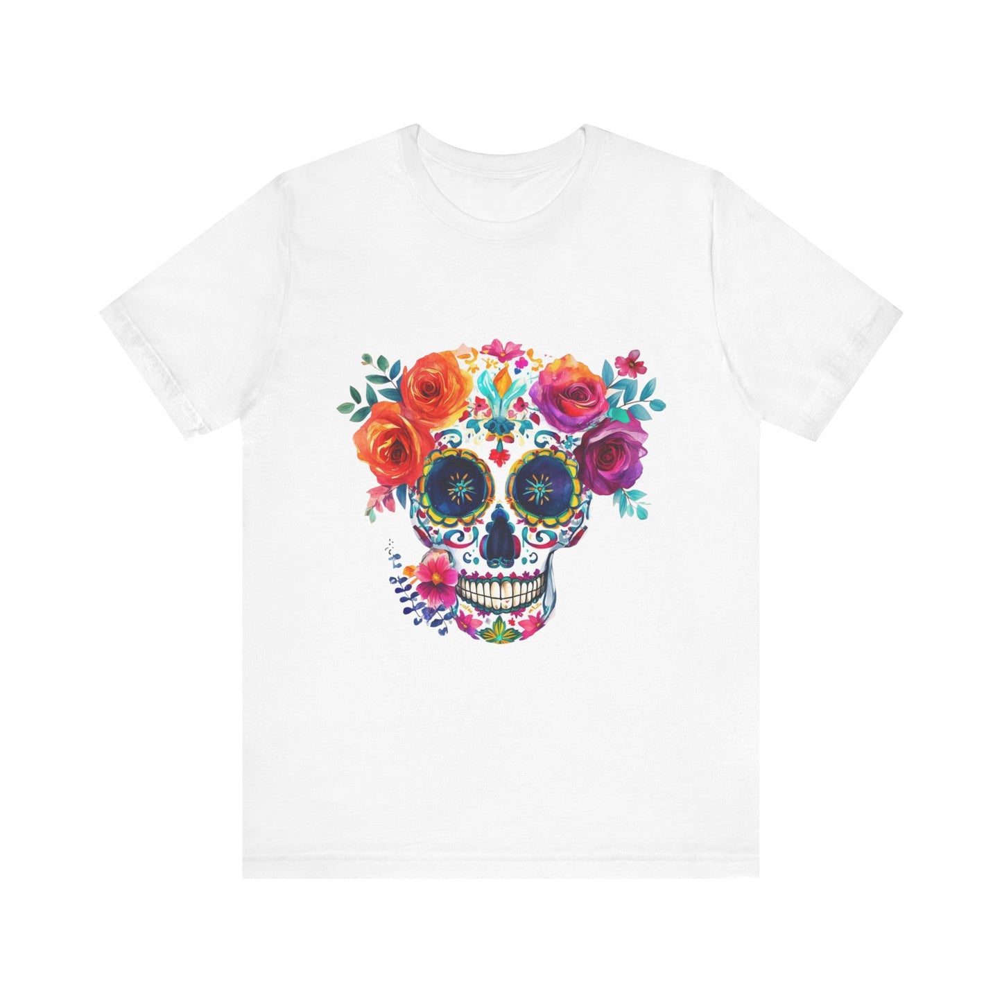 Day of the Dead Bright Sugar Skull Unisex Jersey Short Sleeve Tee