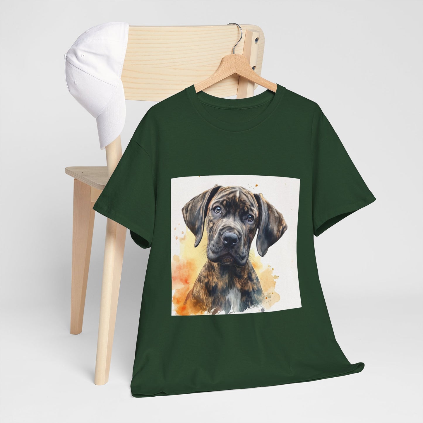 Brindle Great Dane Puppy Unisex Heavy Cotton Tee