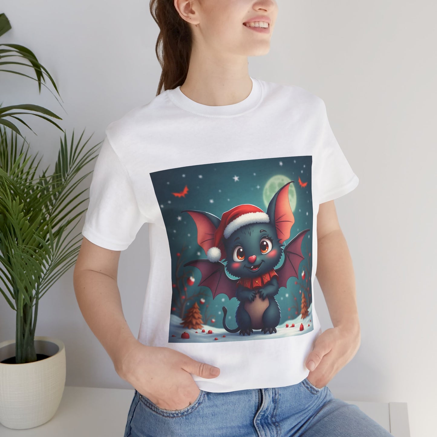 Cartoon Festive Bat Unisex Jersey Tee