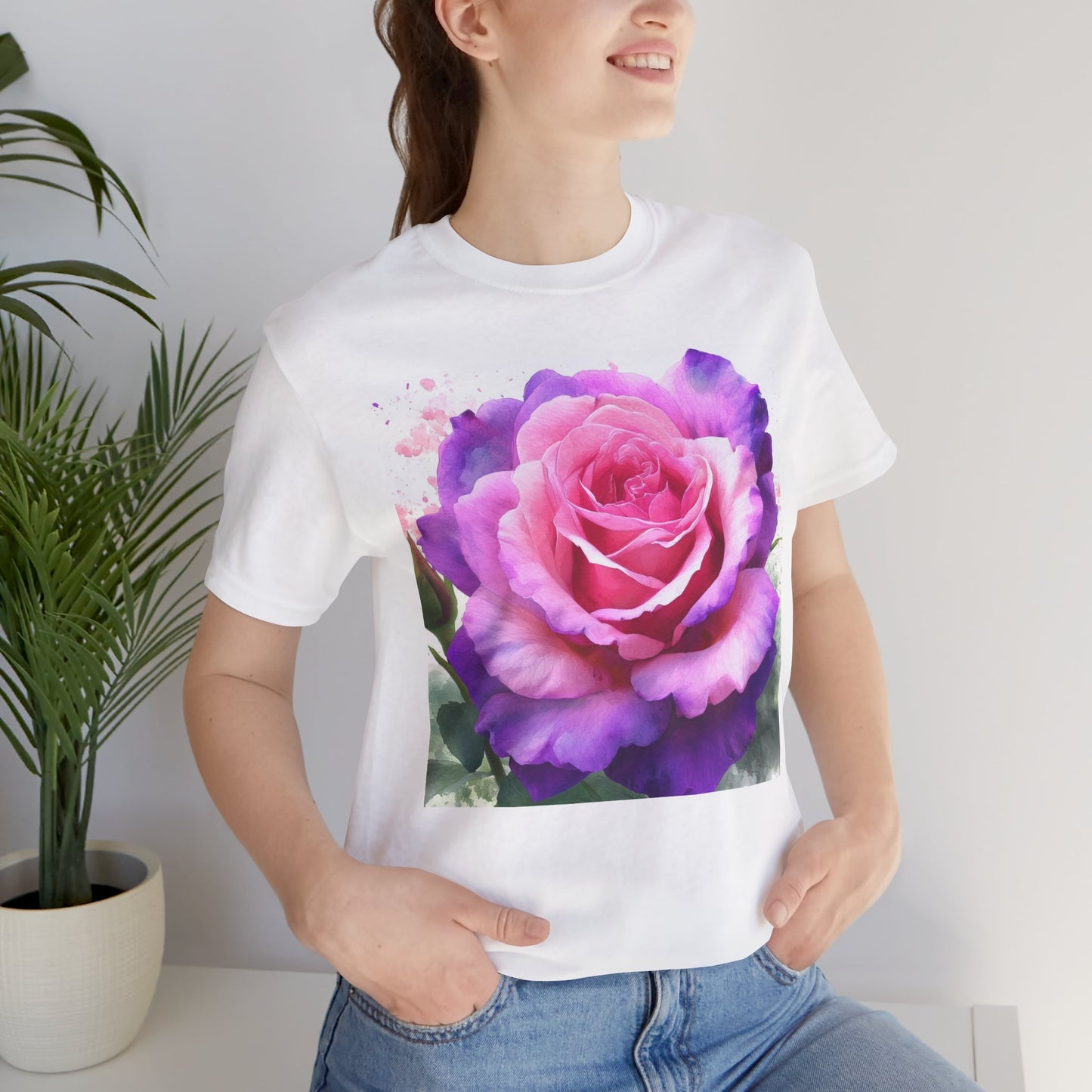 Rose Garden Unisex Jersey Tee - Vibrant Rose Design