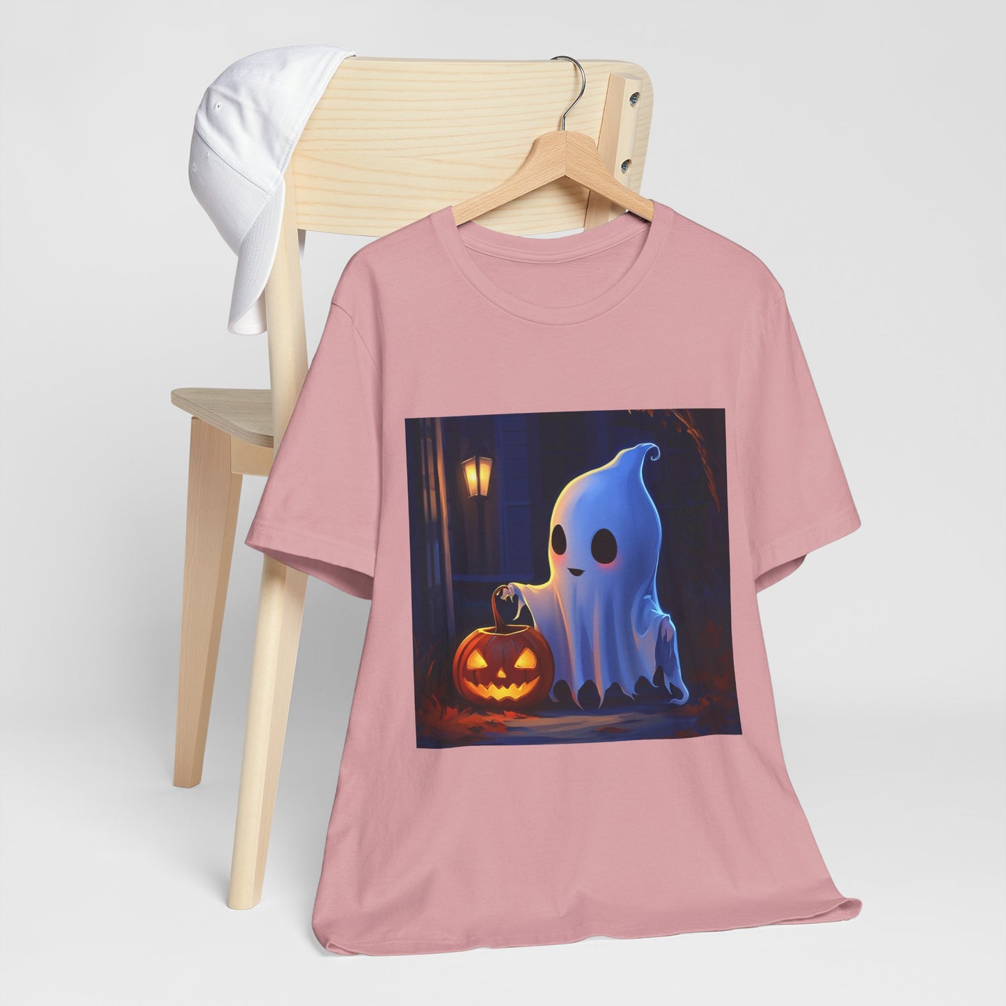 Cute Ghost Trick or Treating Unisex Jersey Short Sleeve Tee