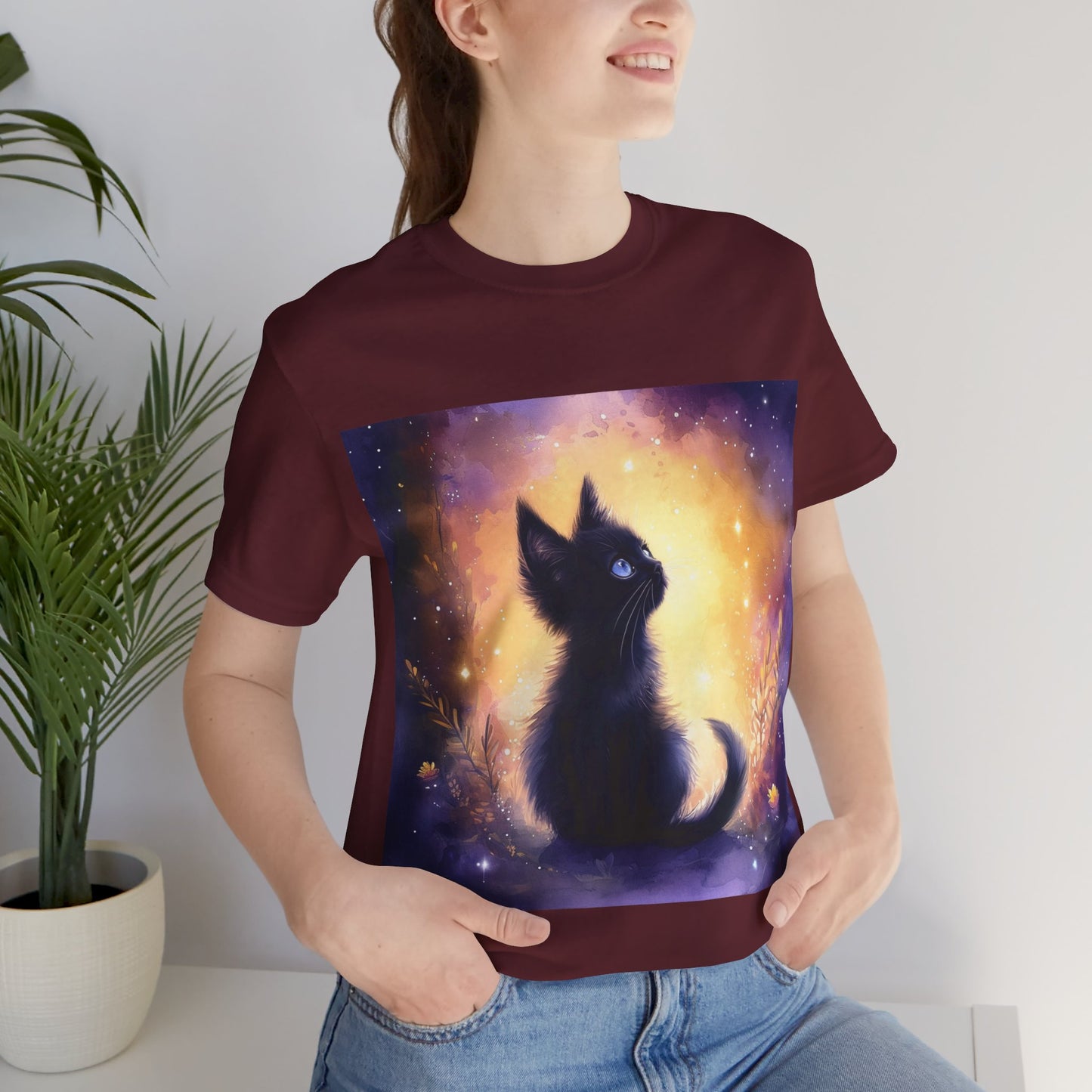 Galaxy Black Kitten Unisex Jersey Short Sleeve Tee