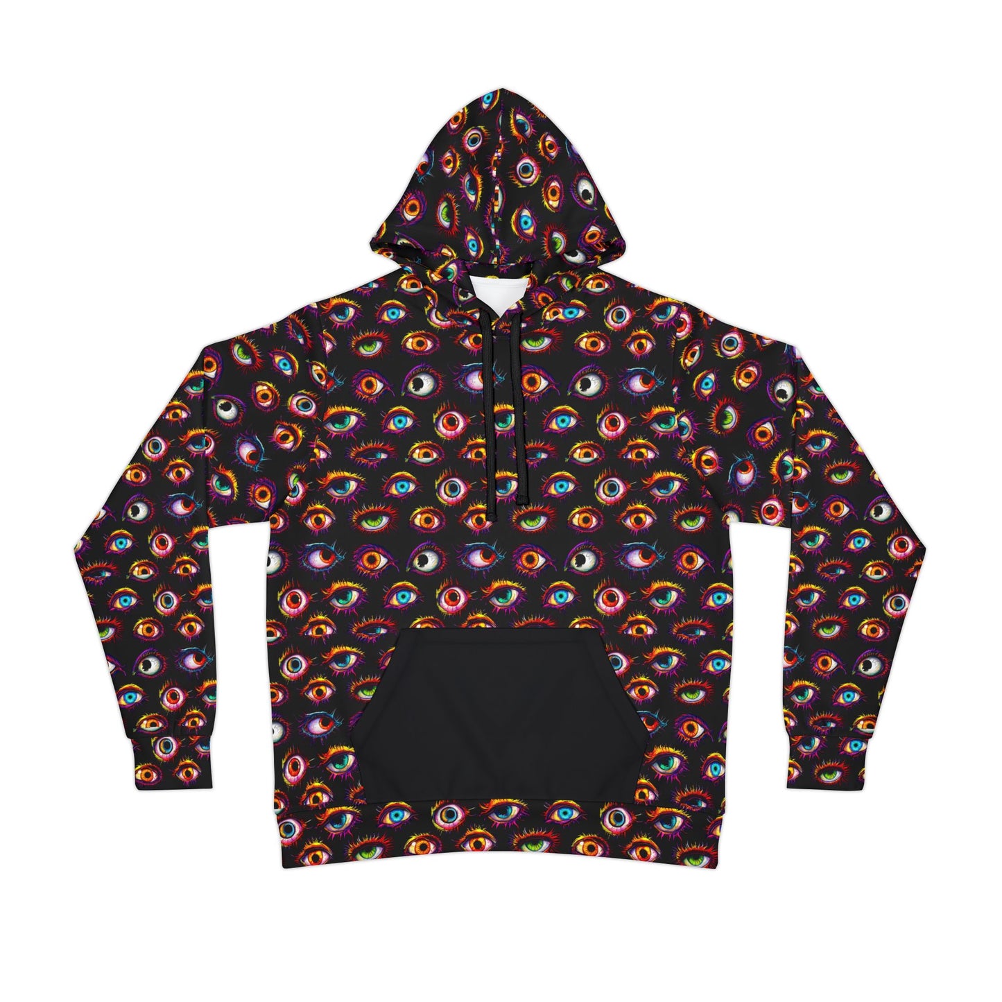 Colorful Spooky Eyeball Pattern Athletic Hoodie (AOP)