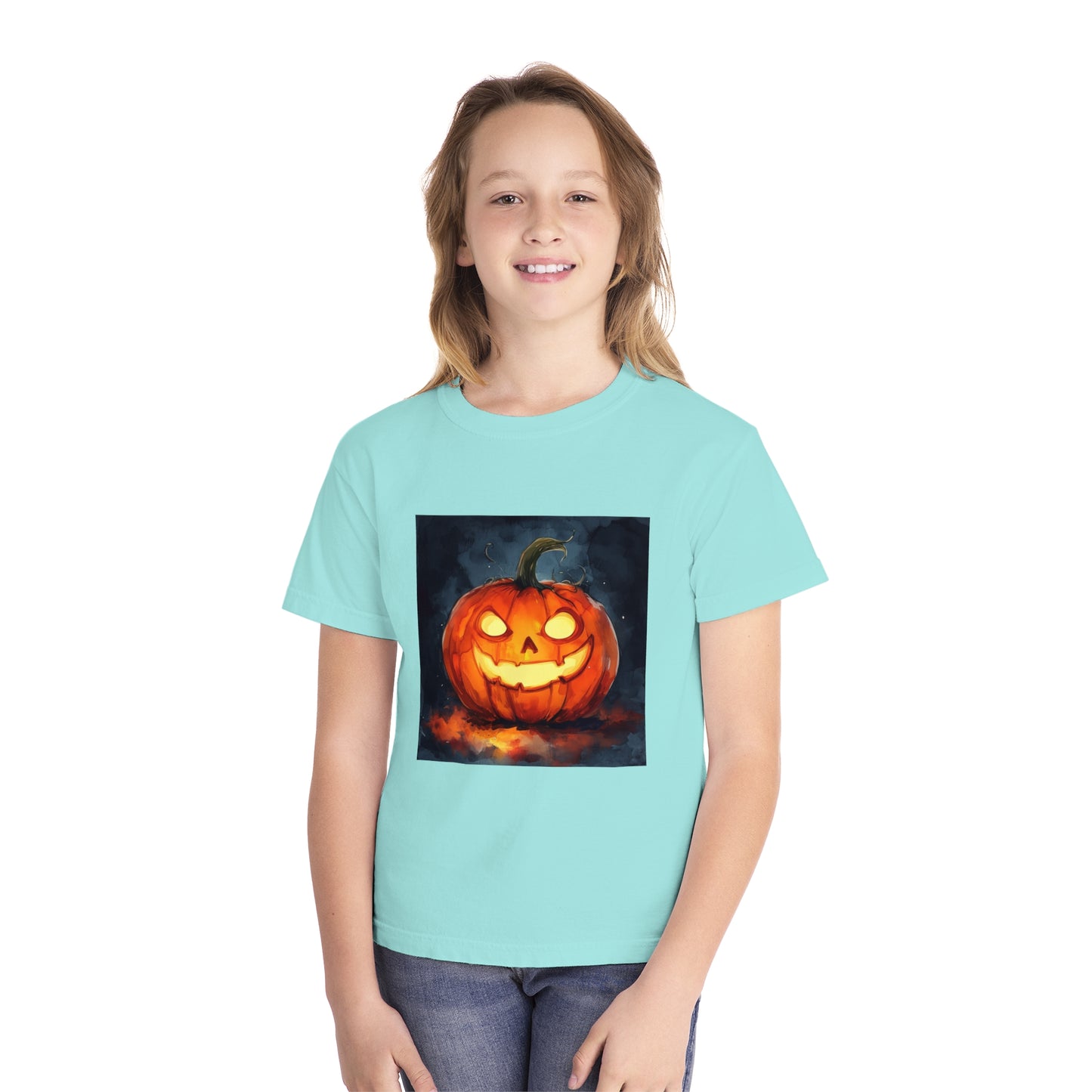 Cute Creepy Jack o' Lantern Youth Midweight Tee