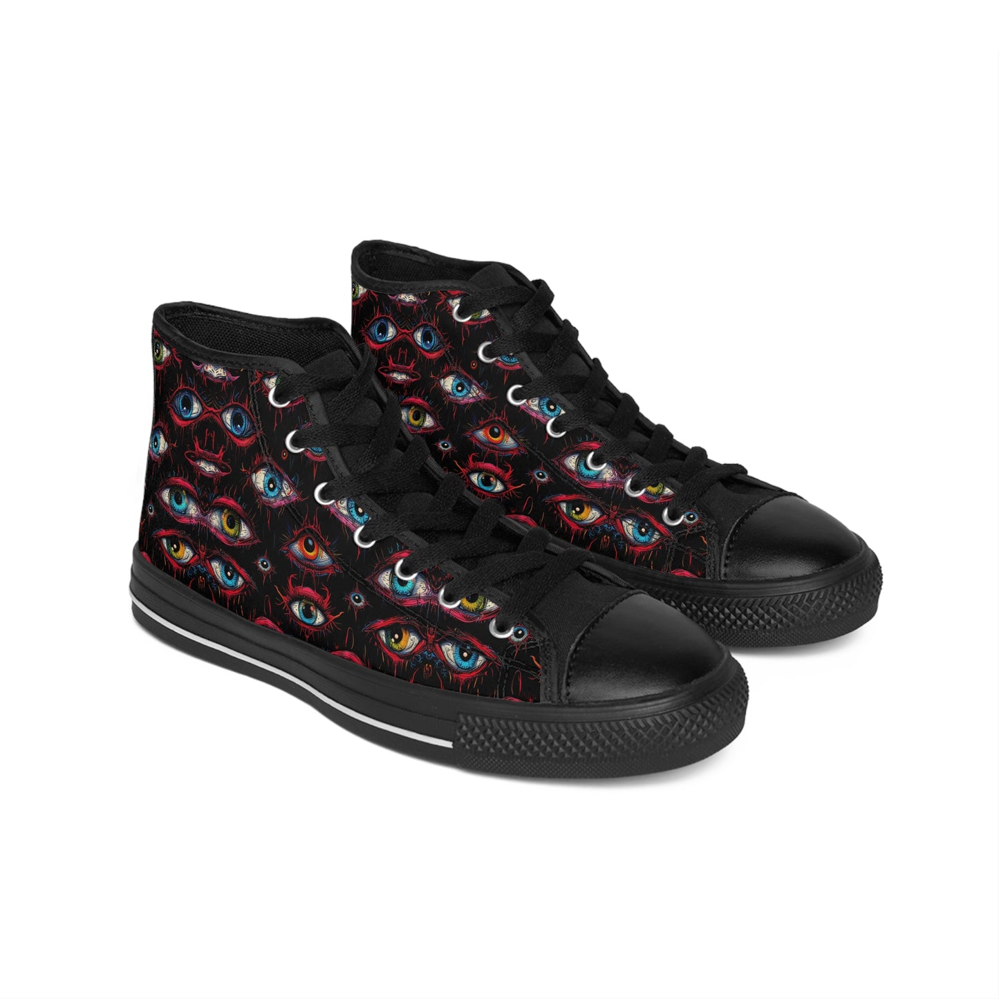 Creepy Eye Pattern Women's Classic Sneakers