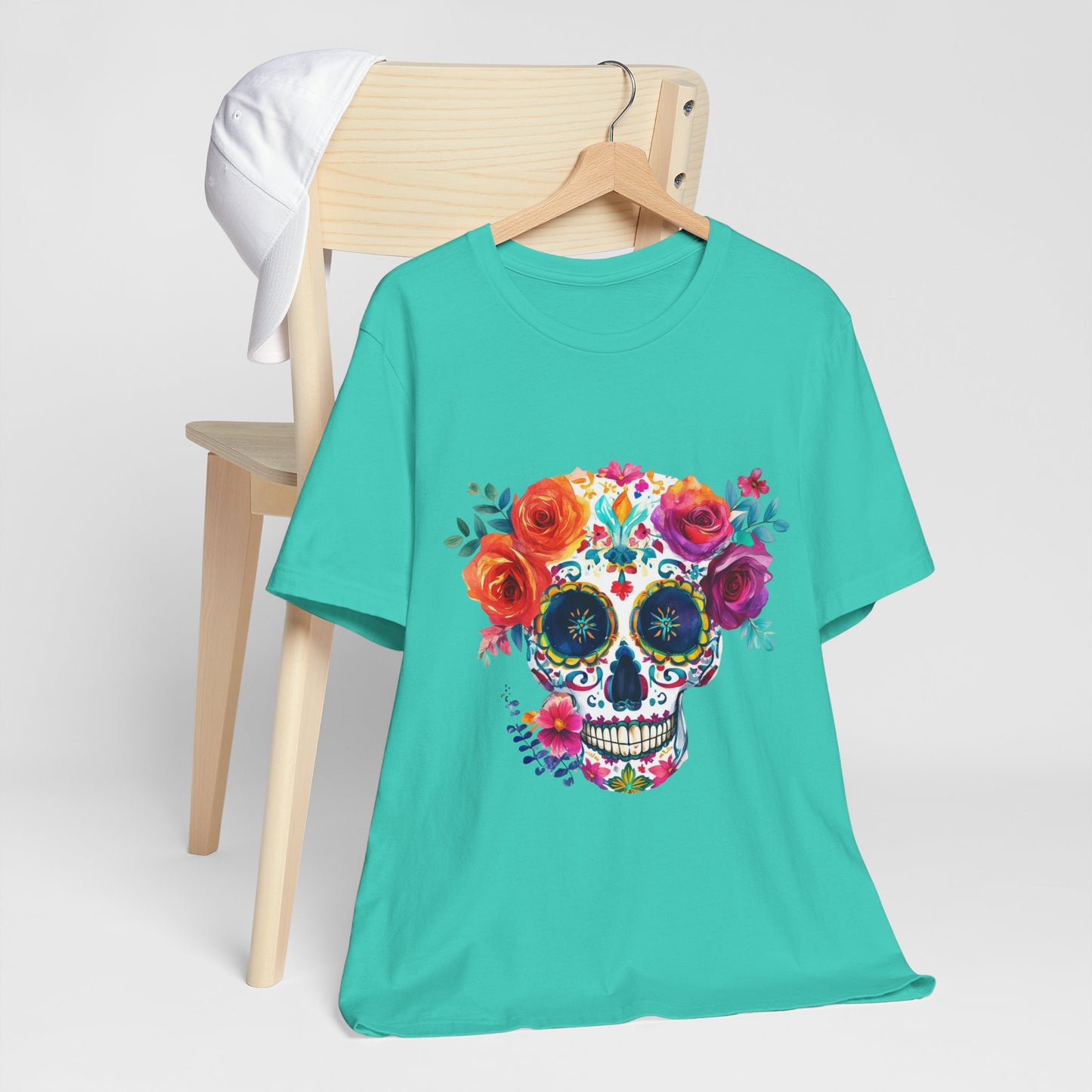 Day of the Dead Bright Sugar Skull Unisex Jersey Short Sleeve Tee