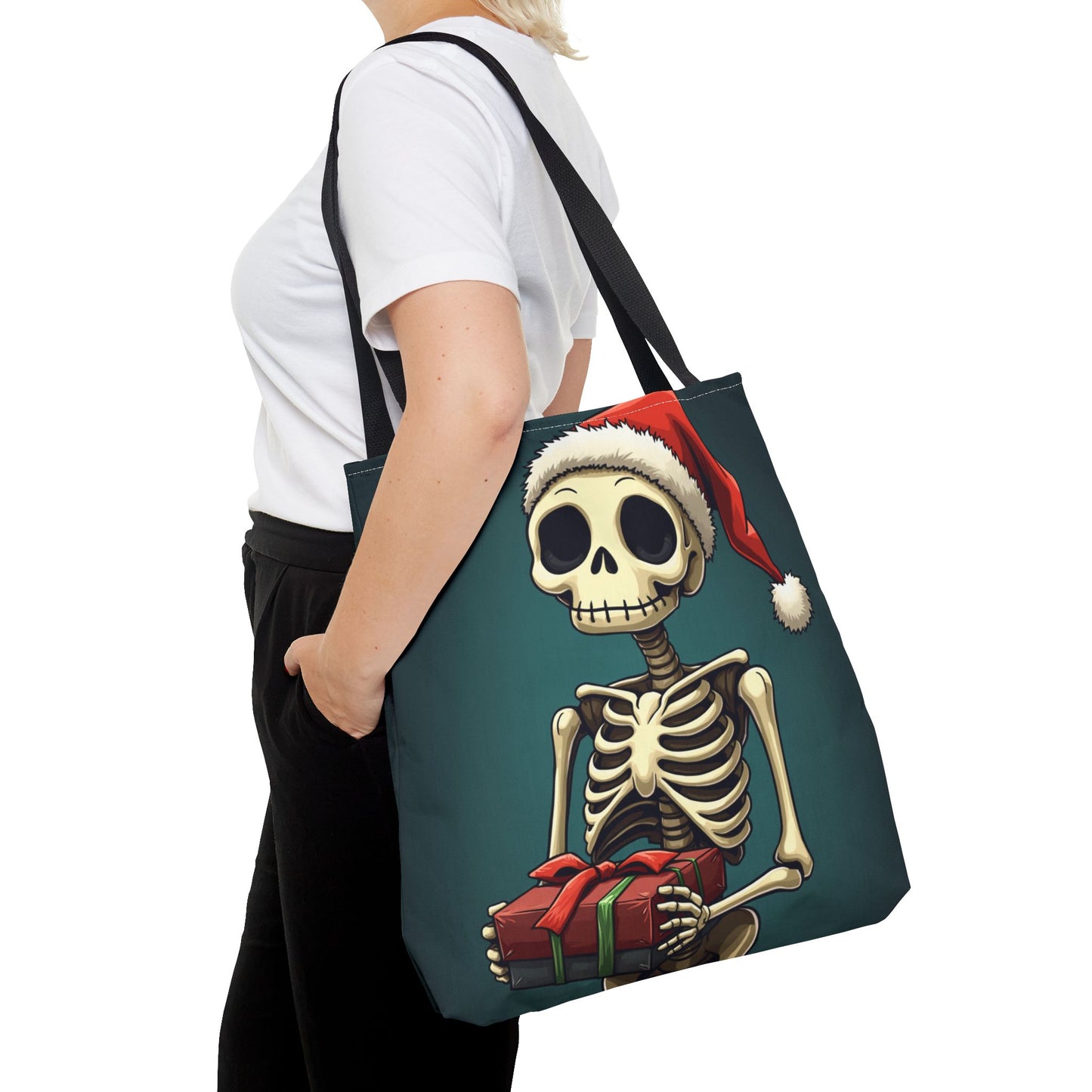 Cute Cartoon Holiday Skeleton Tote Bag (AOP)