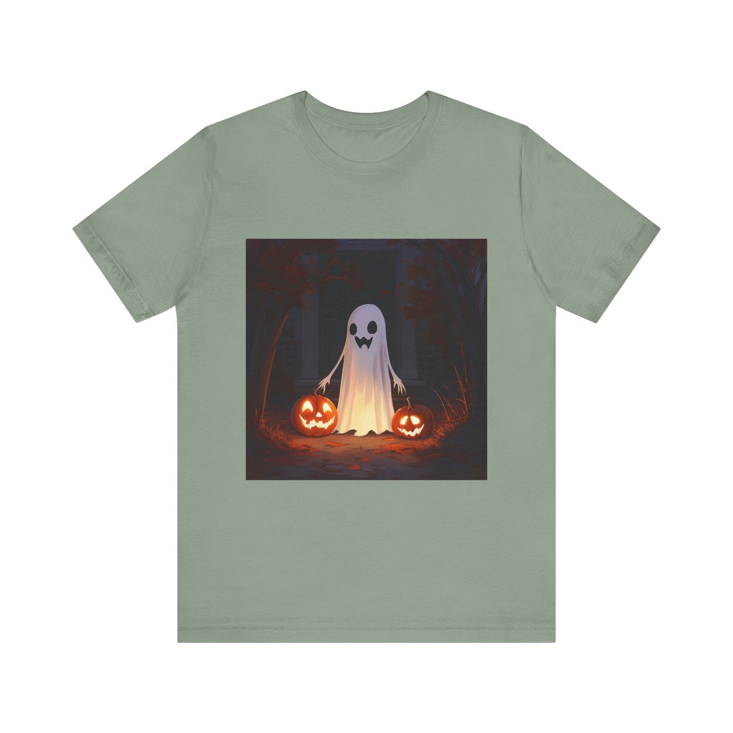 Cute Ghost and Pumpkins Unisex Jersey Short Sleeve Tee