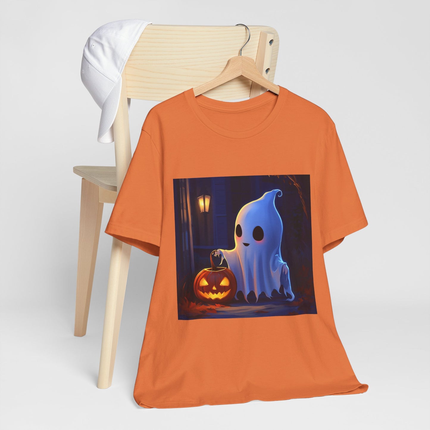 Cute Ghost Trick or Treating Unisex Jersey Short Sleeve Tee