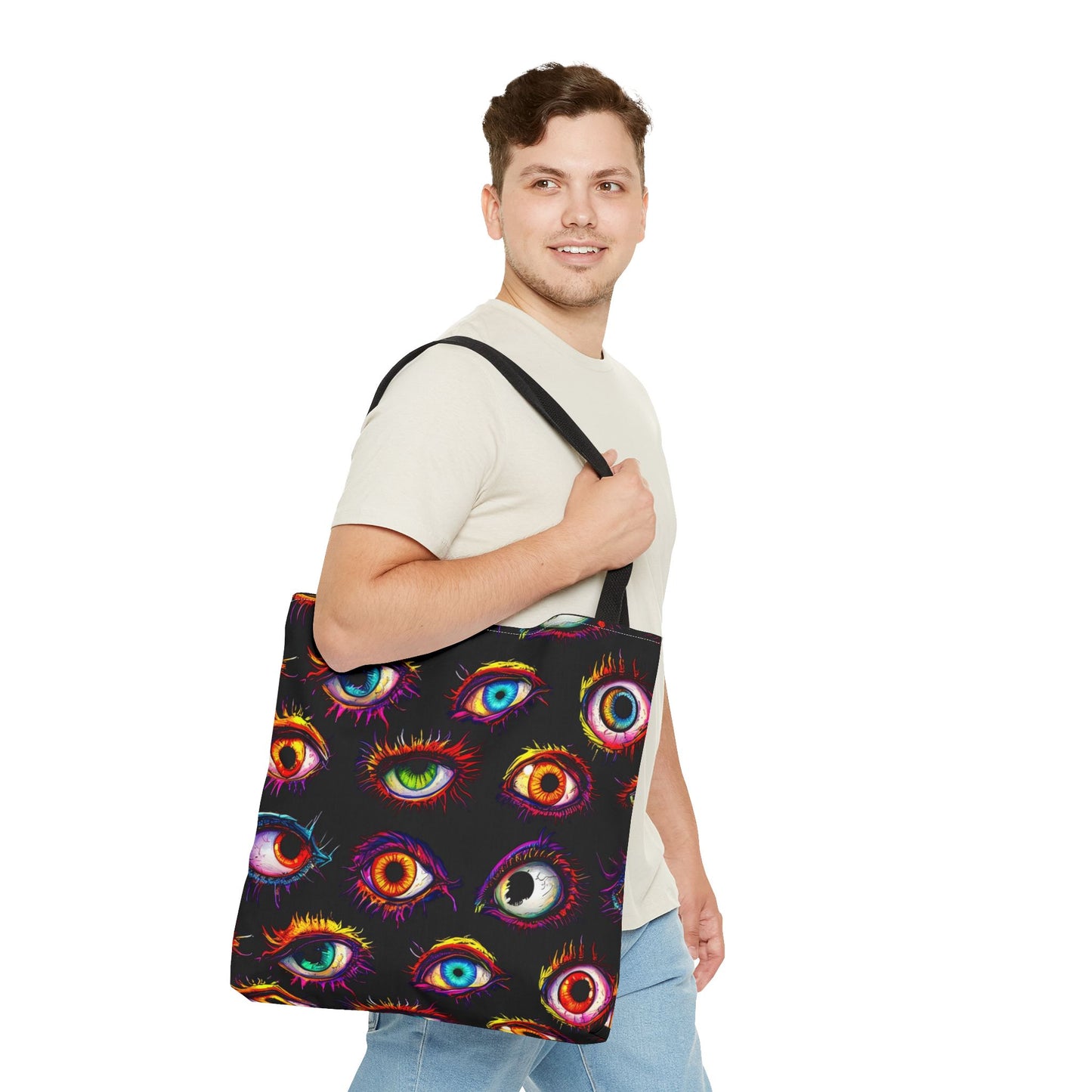 Colorful Spooky Eye Pattern Tote Bag (AOP)