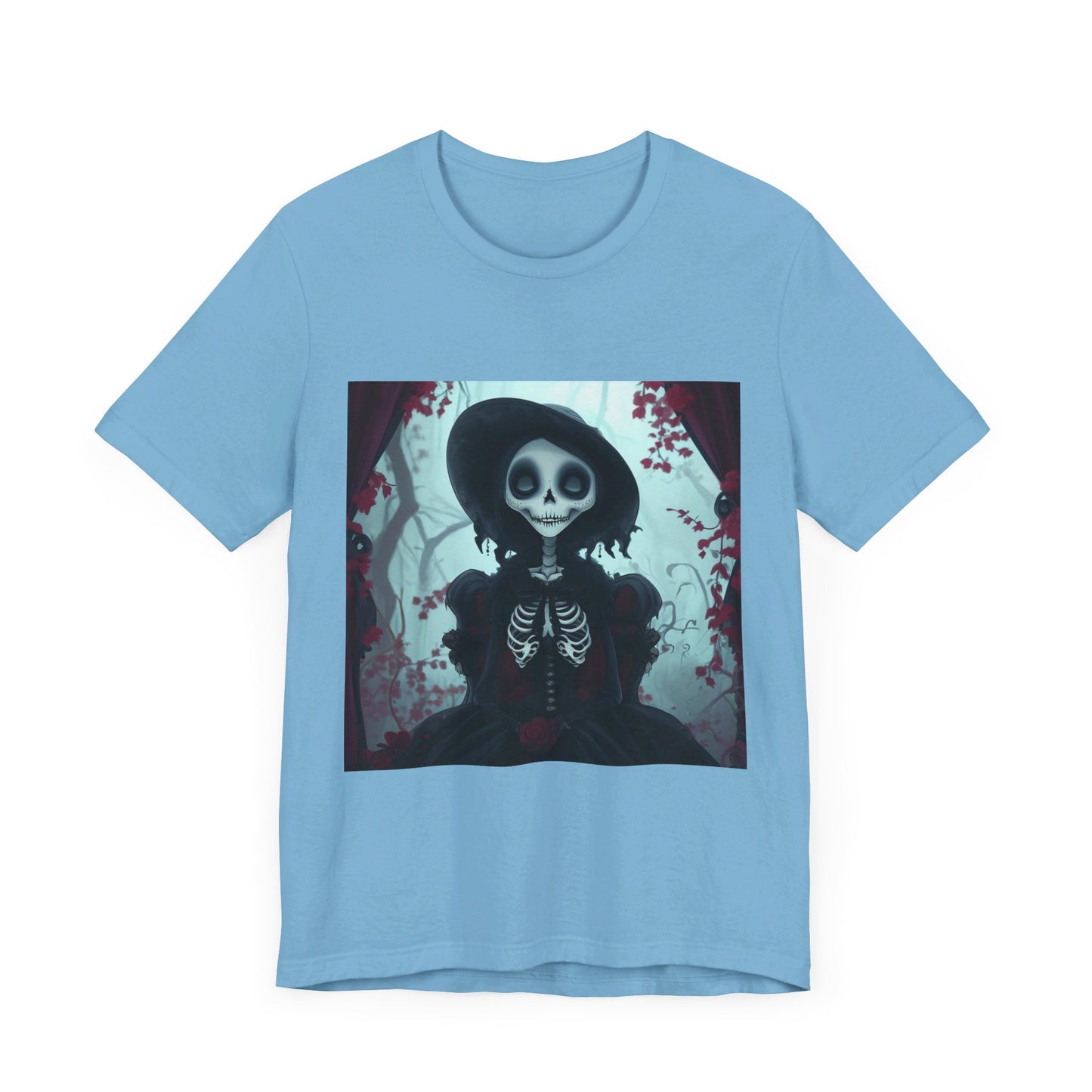 Dia de los muertos cartoon skeleton Unisex Jersey Short Sleeve Tee