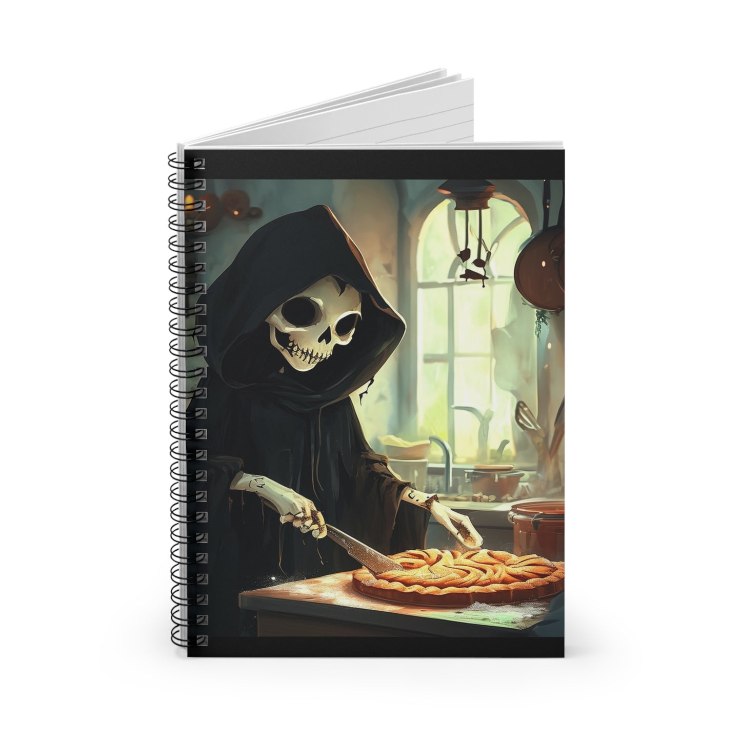 Spooky Grim Reaper Cooking Spiral Notebook - Perfect for Halloween and Food Lovers