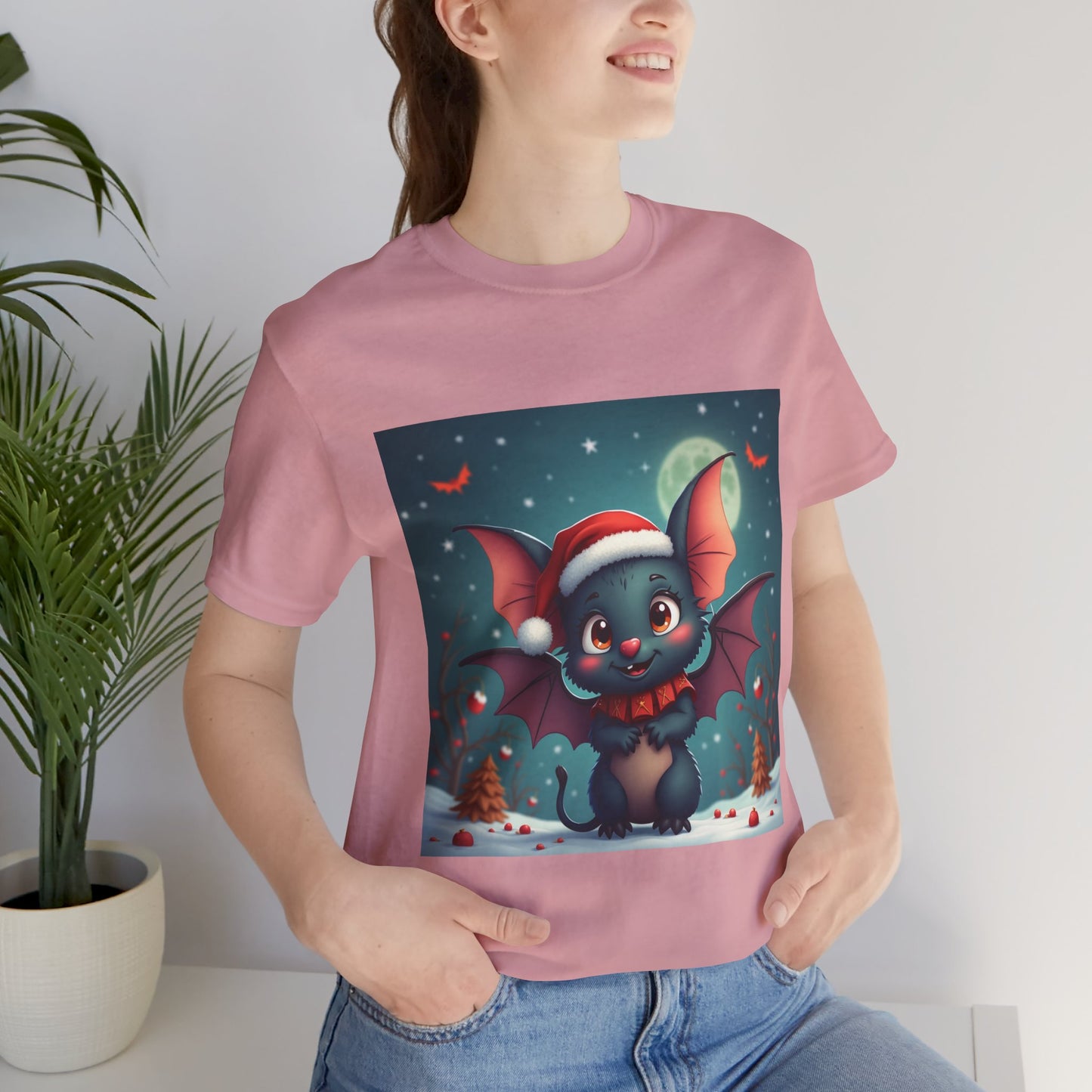 Cartoon Festive Bat Unisex Jersey Tee