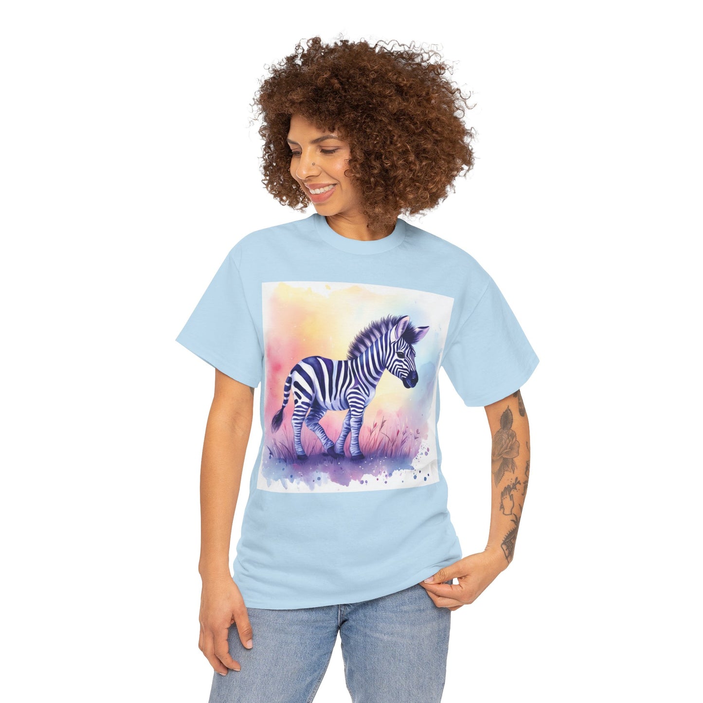 Lovable Baby Zebra Unisex Heavy Cotton Tee