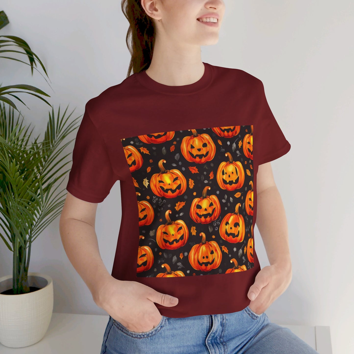 Cute Pumpkin Pattern Unisex Jersey Short Sleeve Tee