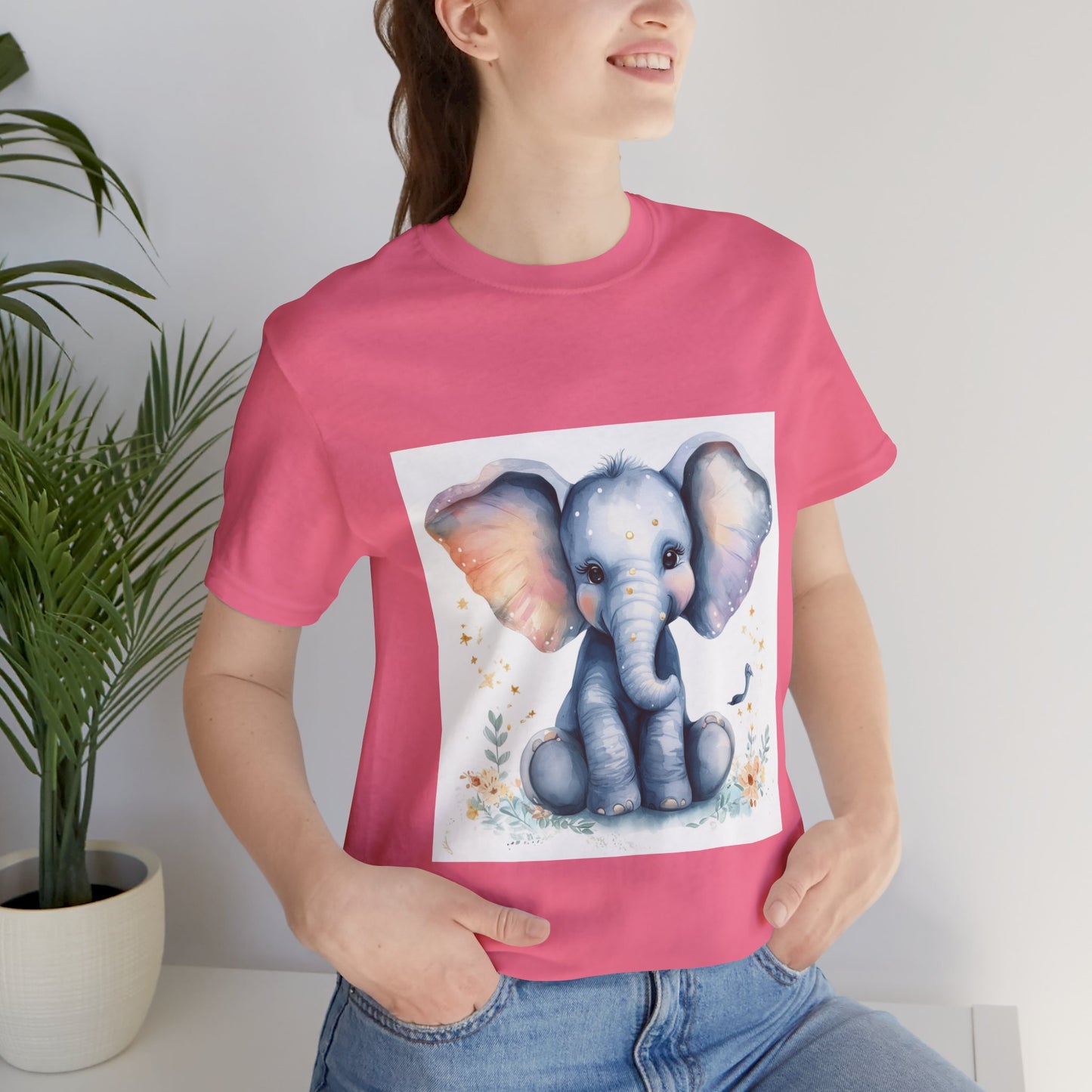 Adorable Baby Elephant Unisex Jersey Short Sleeve Tee