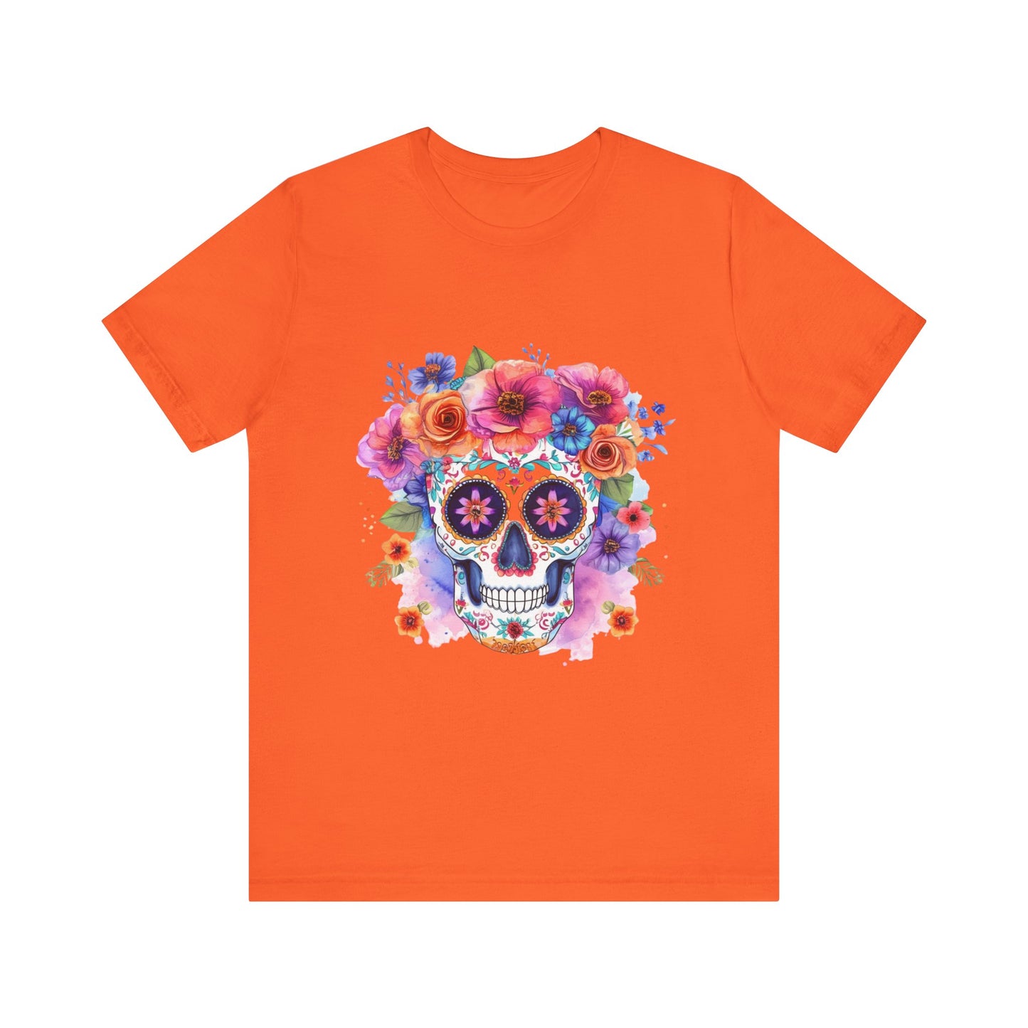 Colorful Sugar Skull Unisex Jersey Short Sleeve Tee