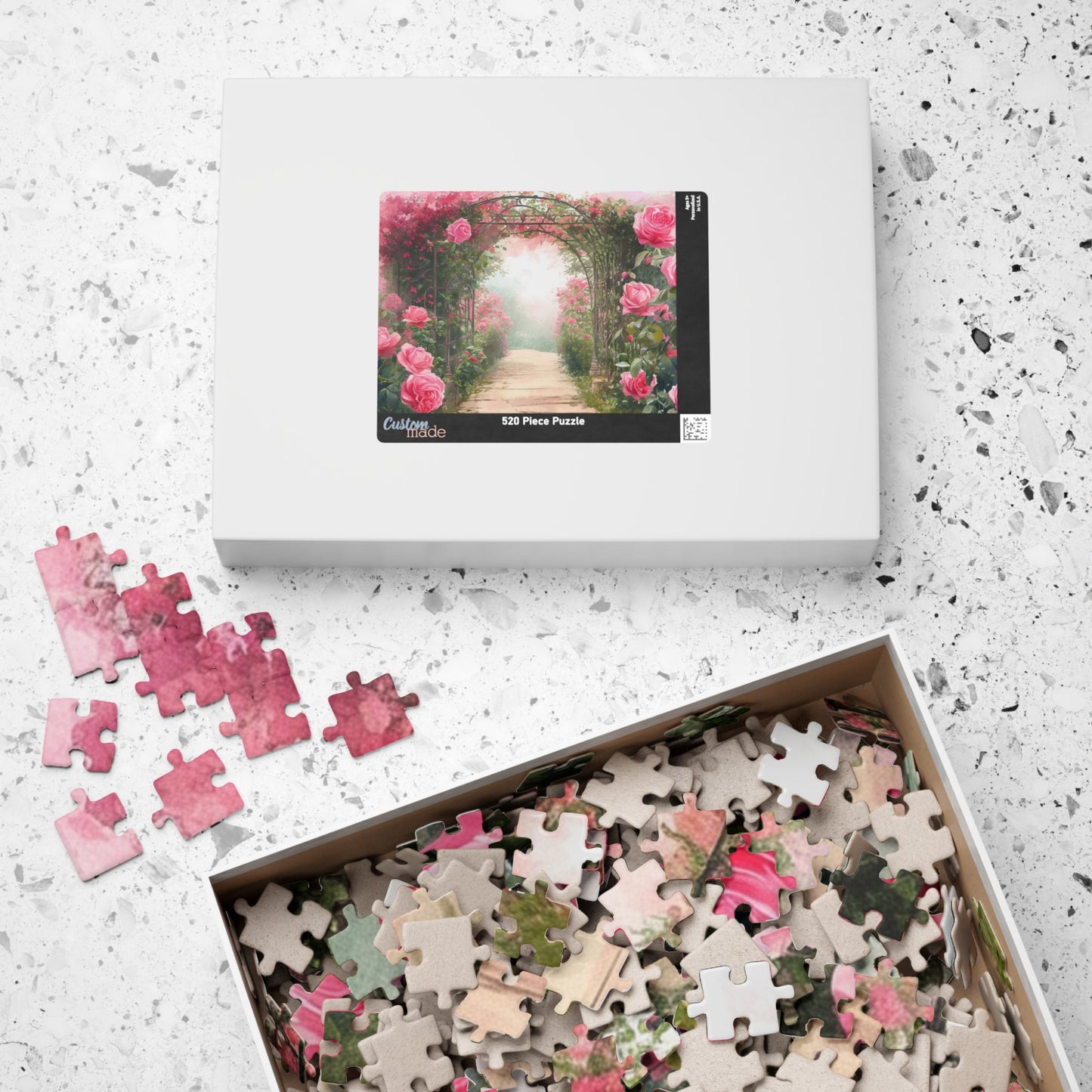 Pink Rose Archway Puzzle (110, 252, 520, 1014-piece)