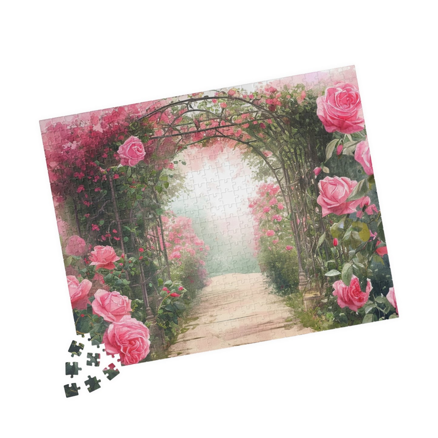 Pink Rose Archway Puzzle (110, 252, 520, 1014-piece)