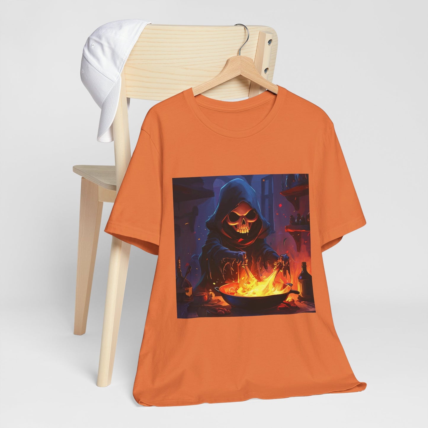 Dark Grim Reaper Cooking Unisex Jersey Short Sleeve Tee