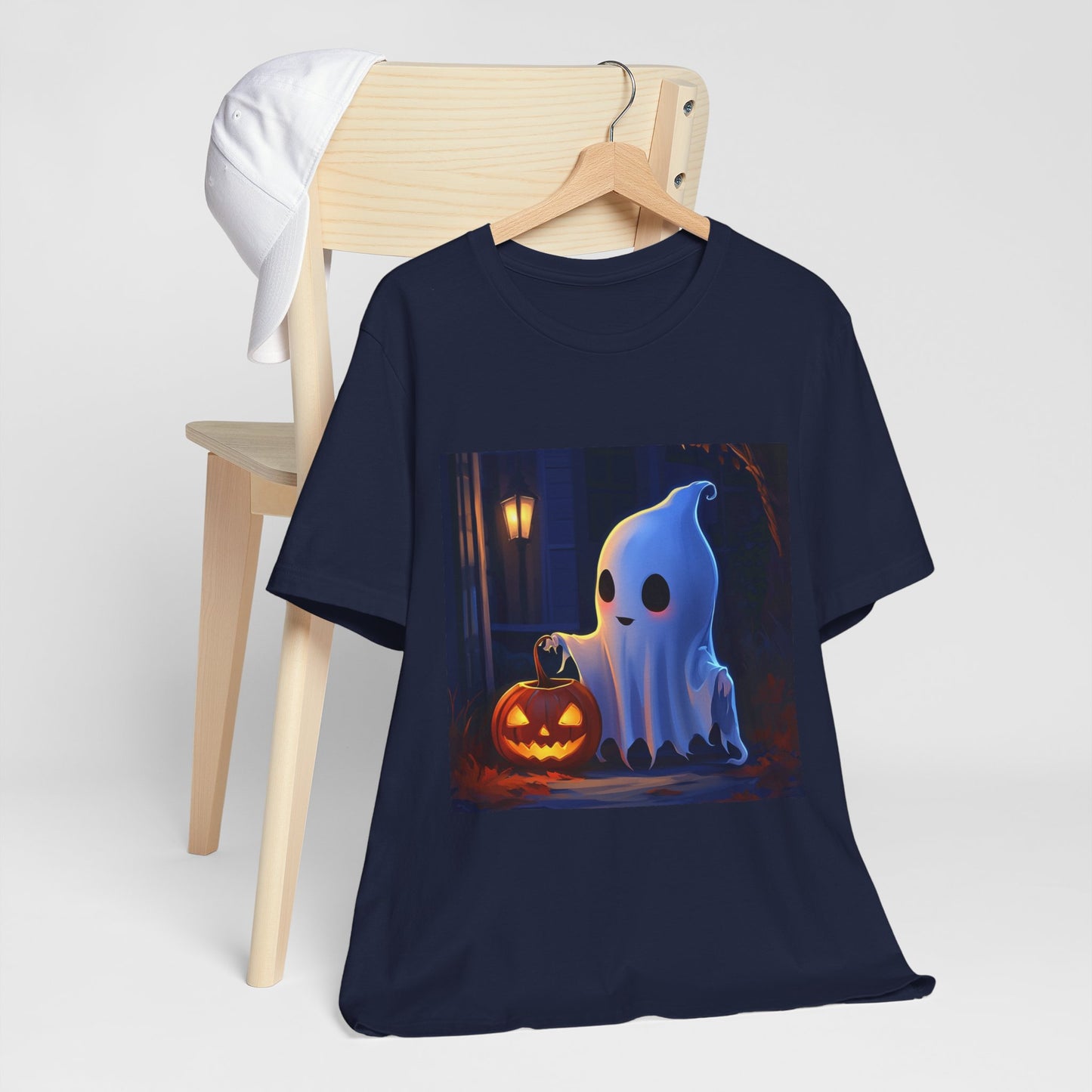 Cute Ghost Trick or Treating Unisex Jersey Short Sleeve Tee