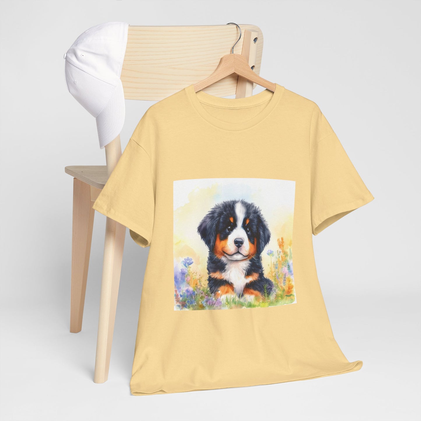 Bernese Mountain Dog Puppy Unisex Heavy Cotton Tee