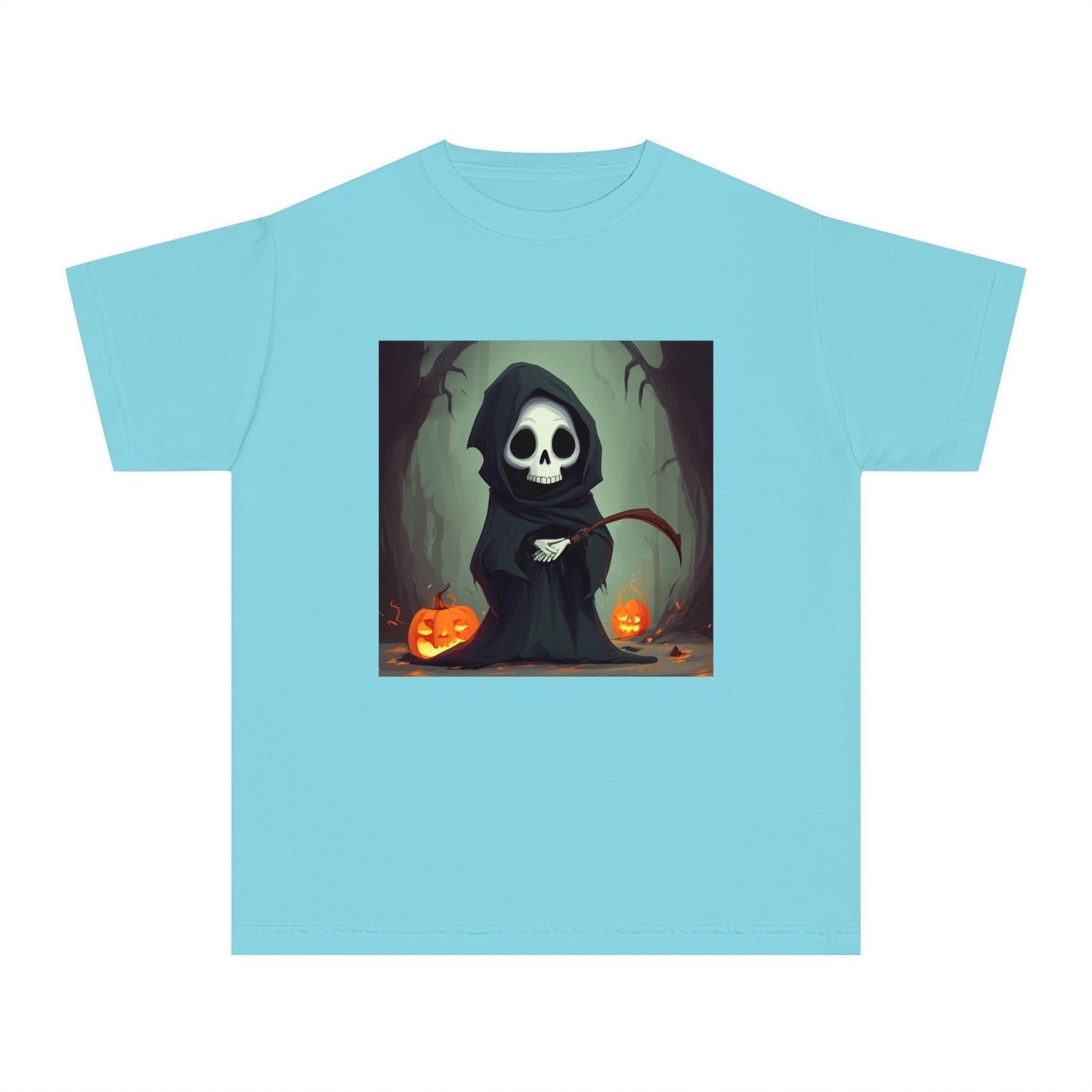 Spooky Forest Grim Reaper Youth Midweight Tee