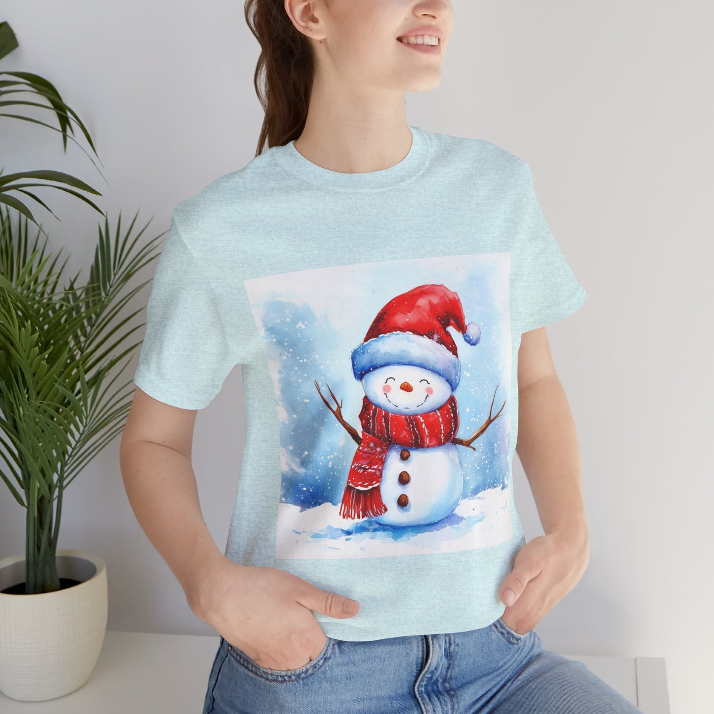 Cute Snowman Unisex Jersey Short Sleeve Tee