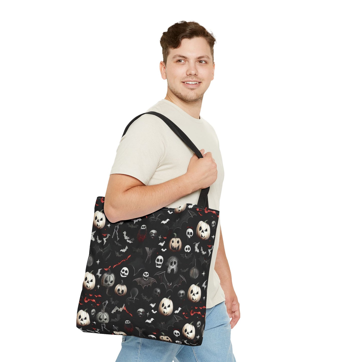 Creepy Halloween Pattern Tote Bag (AOP)