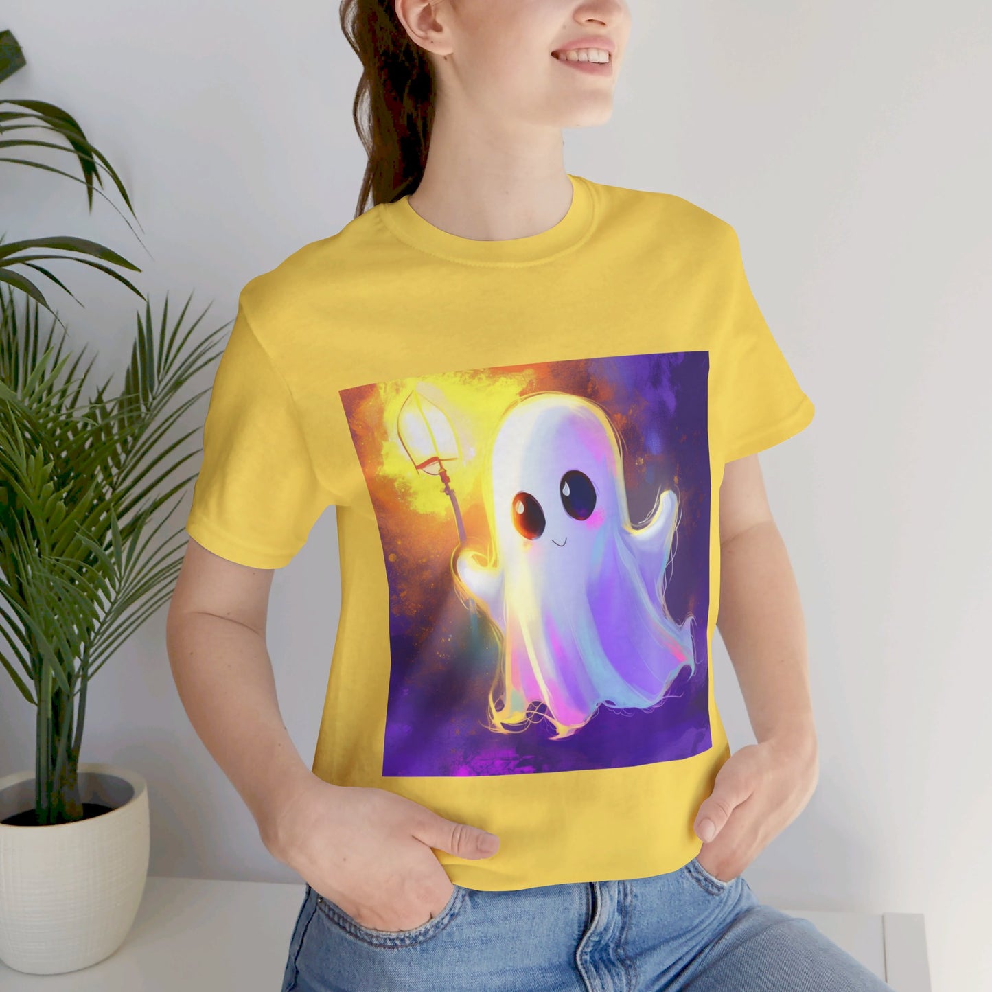 Cute Cartoon Ghost Unisex Jersey Short Sleeve Tee