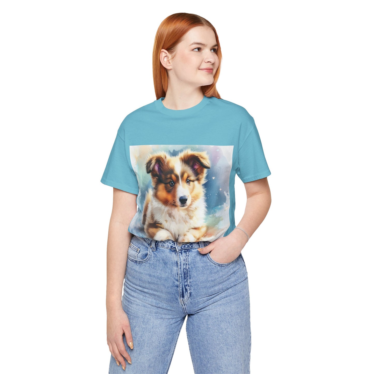Watercolor Shetland Sheepdog Unisex Jersey Short Sleeve Tee