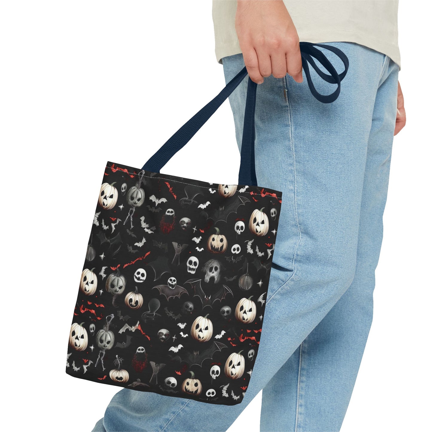 Creepy Halloween Pattern Tote Bag (AOP)