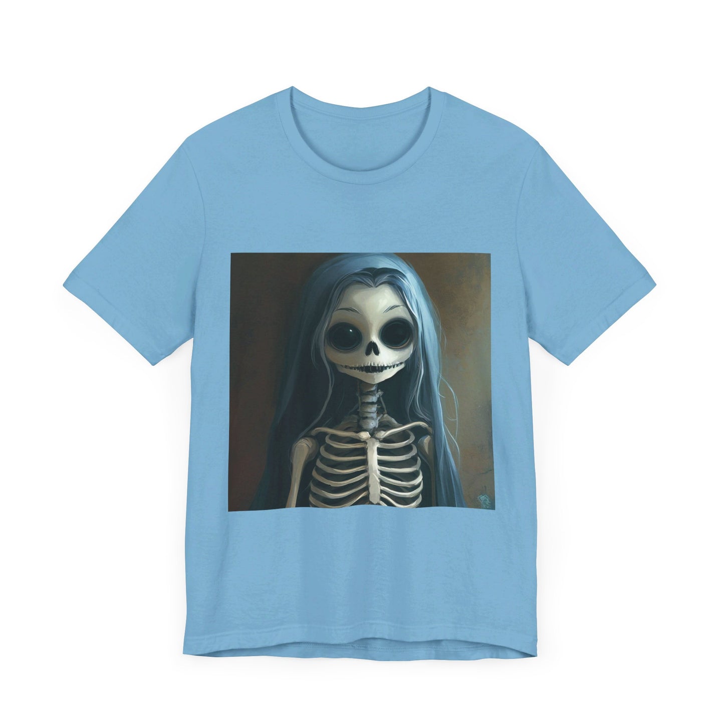 Blue Hair Skeleton Unisex Jersey Short Sleeve Tee