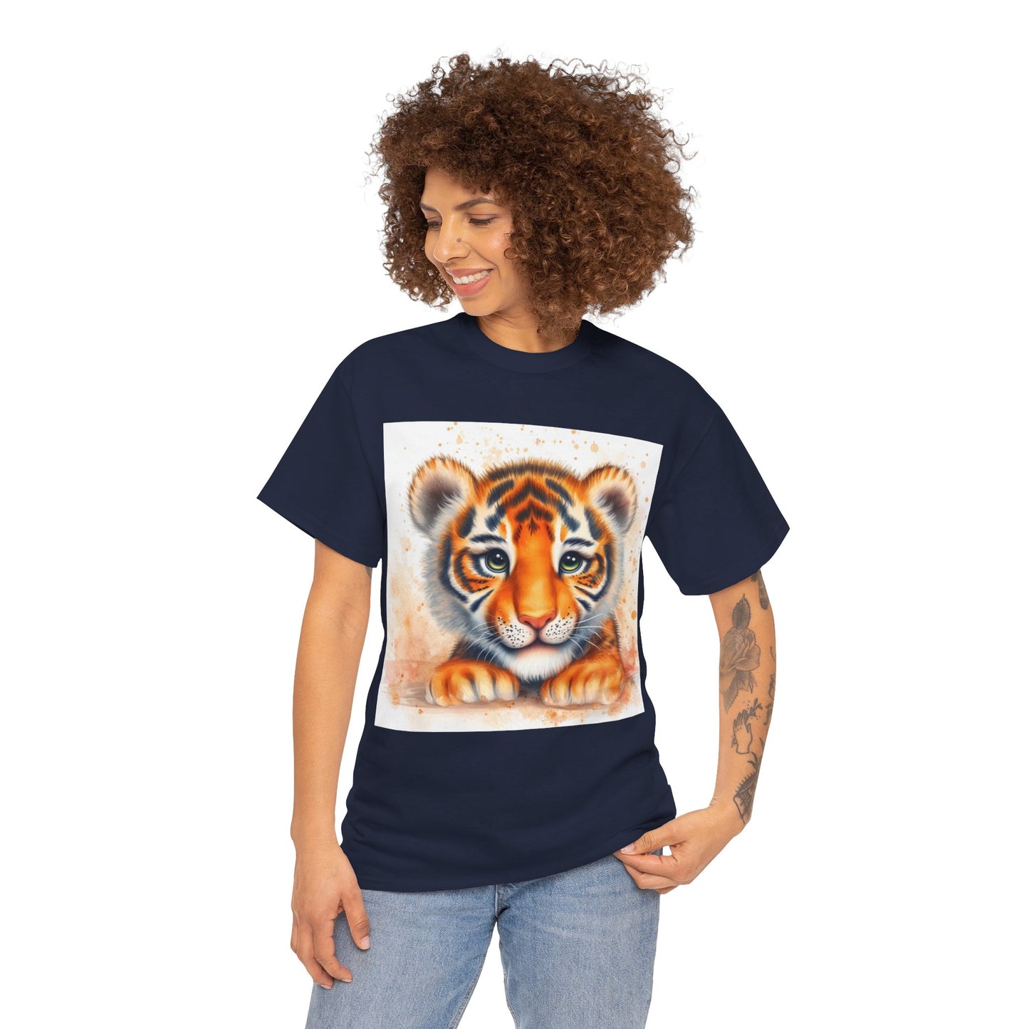 Cute Tiger Unisex Heavy Cotton Tee