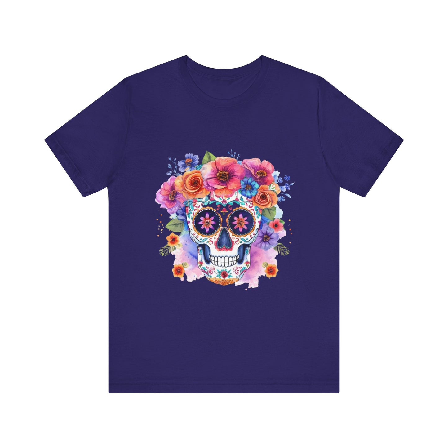 Colorful Sugar Skull Unisex Jersey Short Sleeve Tee