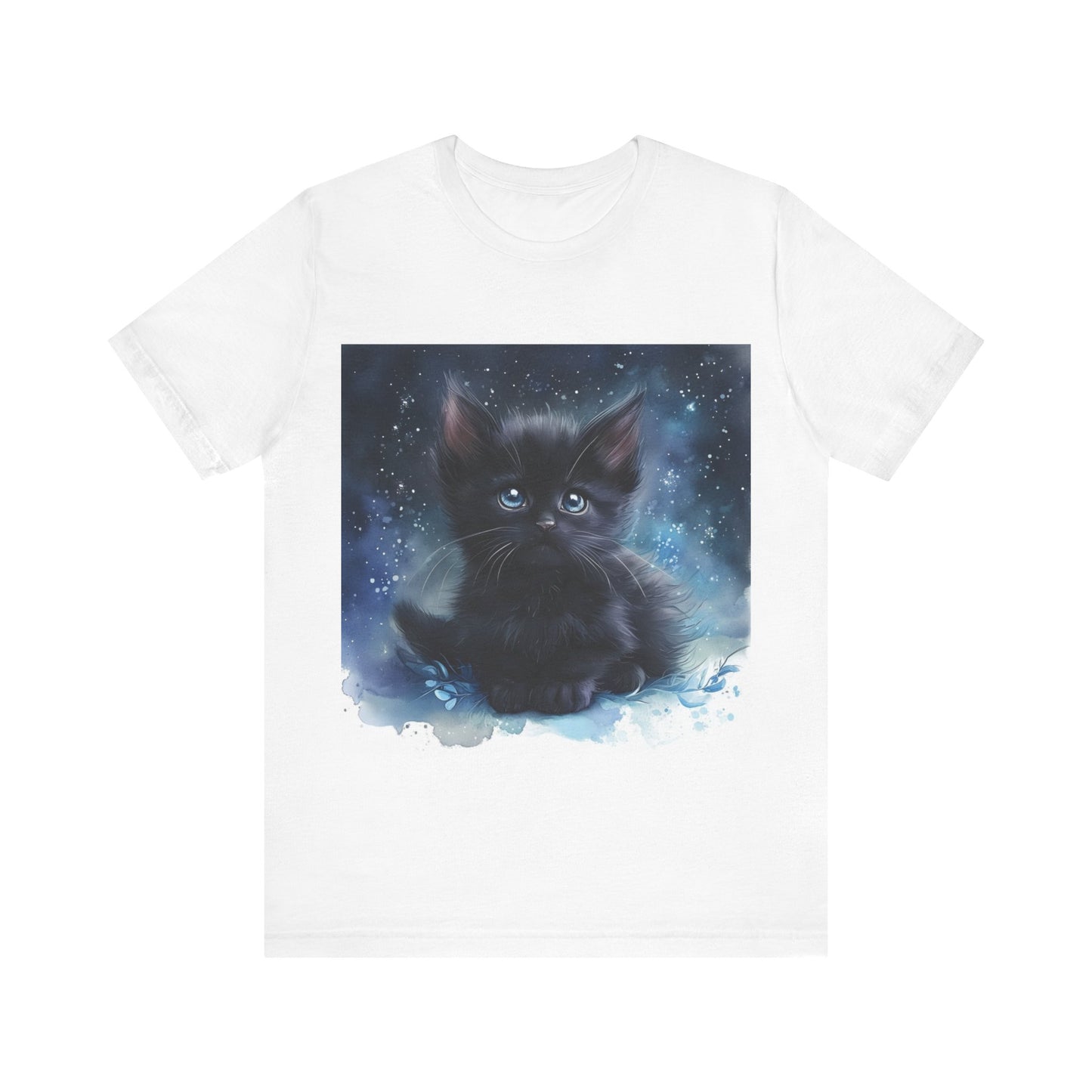 Starry Sky Black Kitten Unisex Jersey Short Sleeve Tee