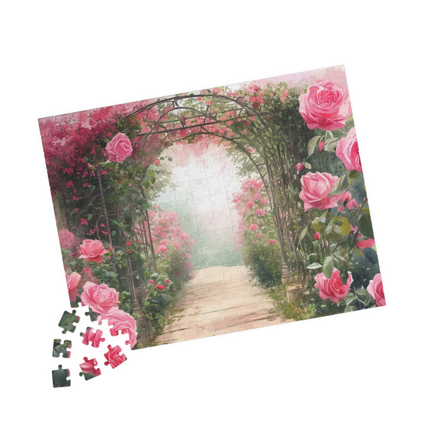 Pink Rose Archway Puzzle (110, 252, 520, 1014-piece)