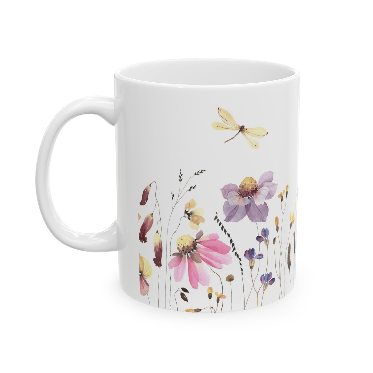 Purple Wildflower Ceramic Mug, 11oz