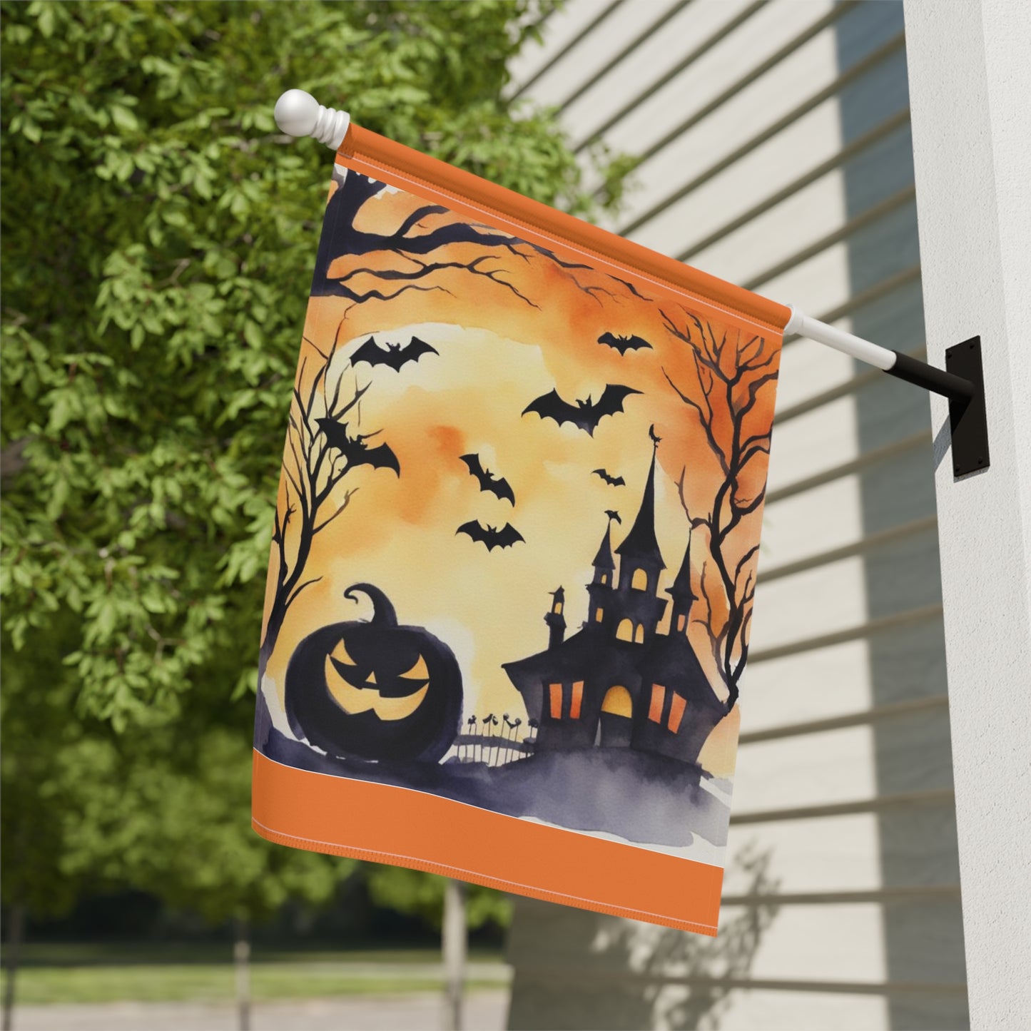 Halloween Haunted House Garden & House Banner