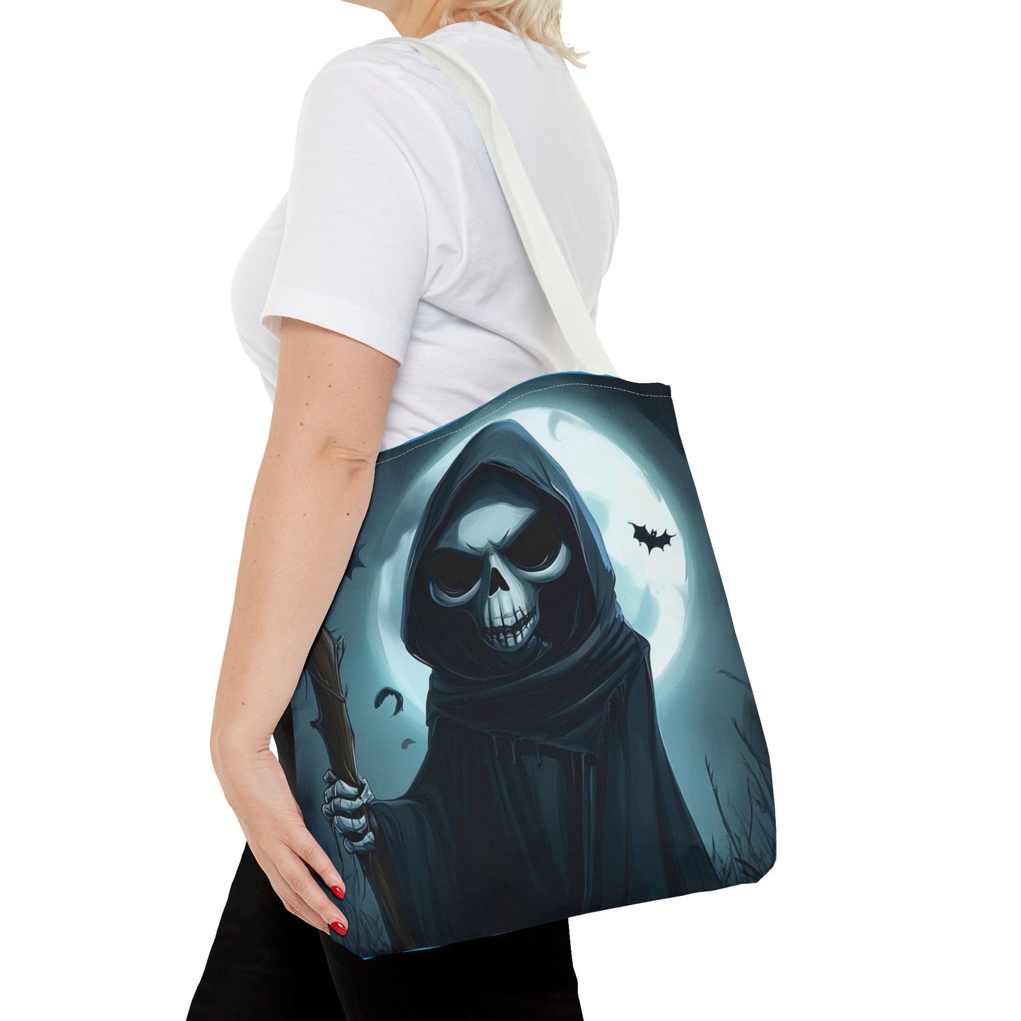 Spooky Grim Reaper Tote Bag (AOP)