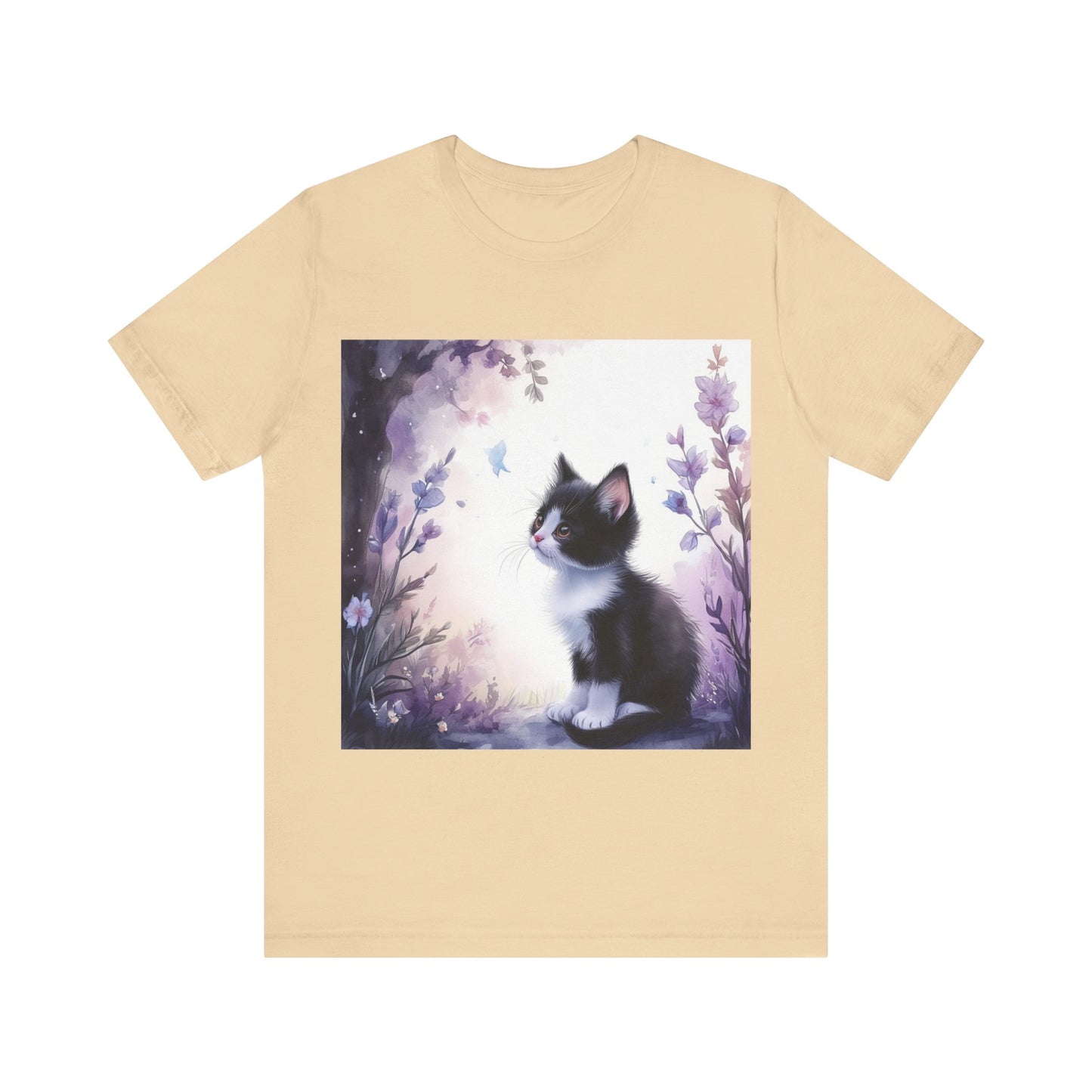 Flowery Tuxedo Cat Unisex Jersey Short Sleeve Tee