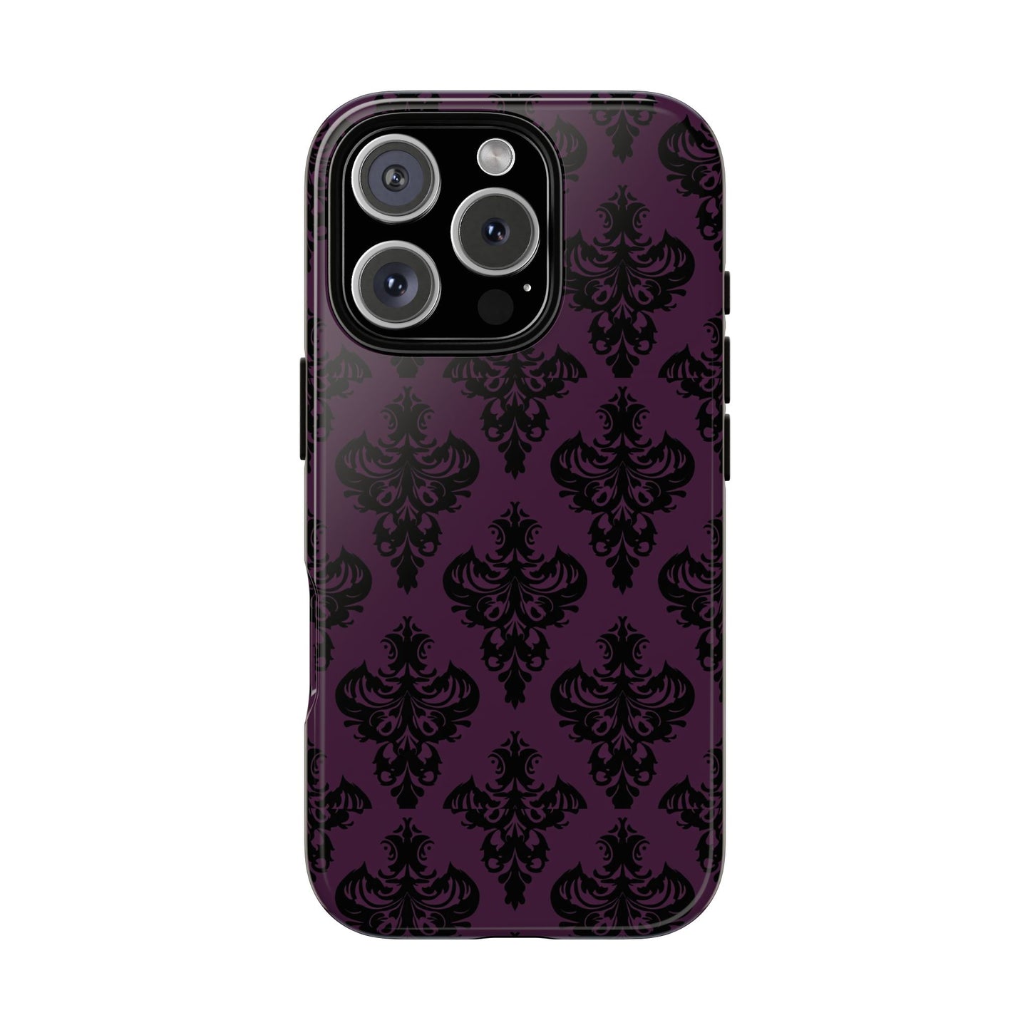 Purple and Black Victorian Damask Pattern Tough Cases