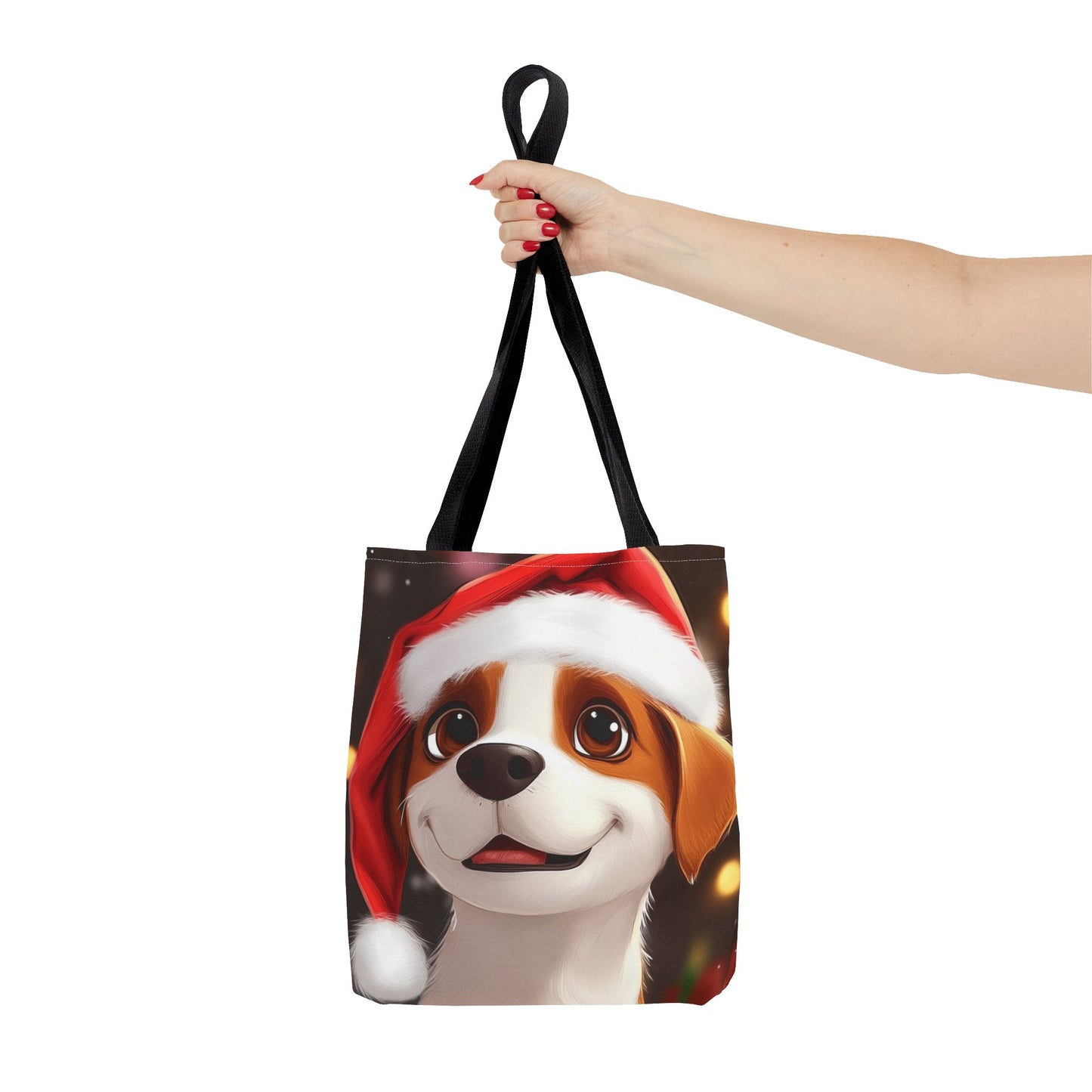 Adorable Festive Puppy Tote Bag (AOP)