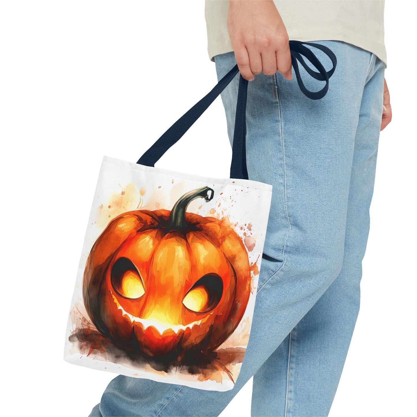 Cute Happy Jack o Lantern Tote Bag (AOP)