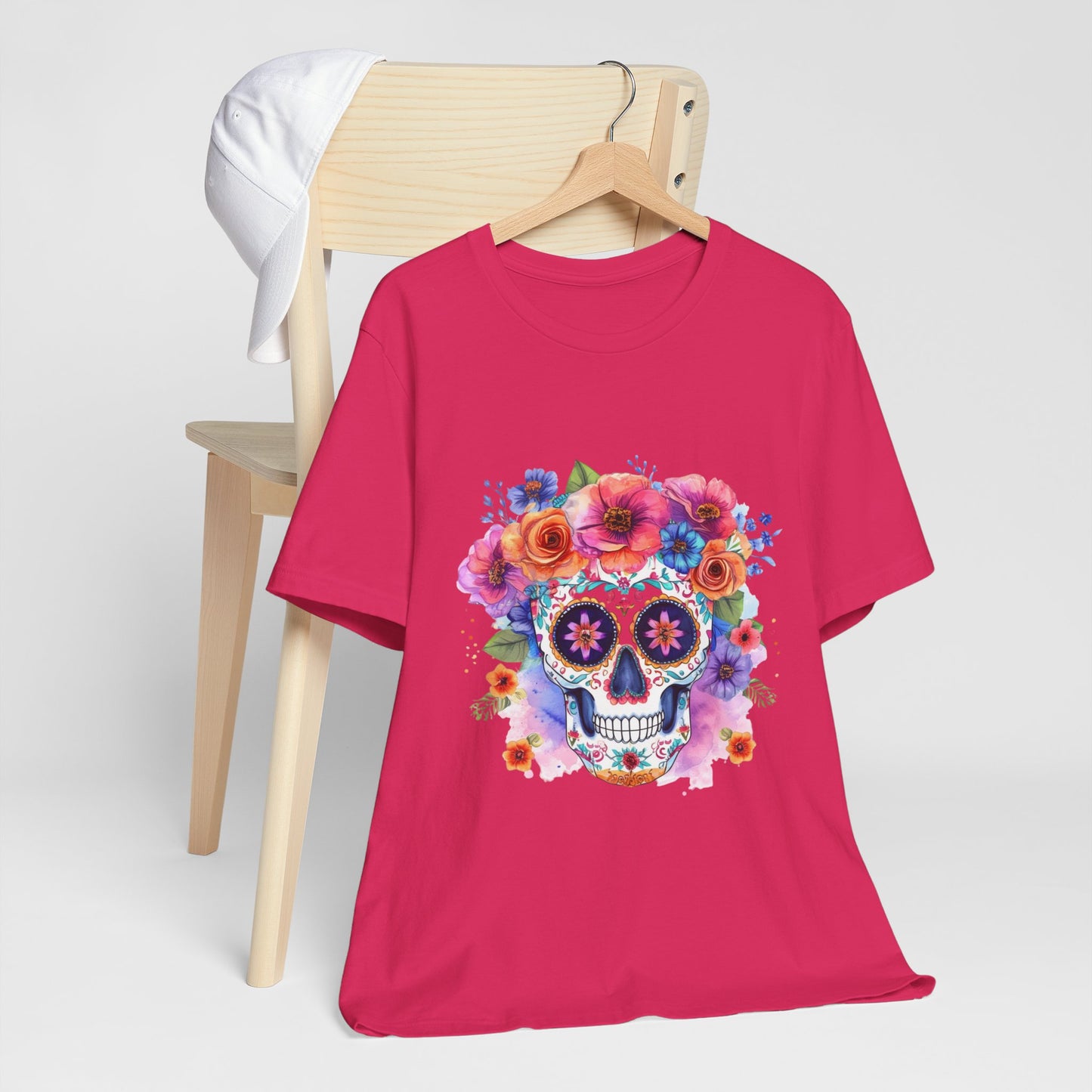 Colorful Sugar Skull Unisex Jersey Short Sleeve Tee