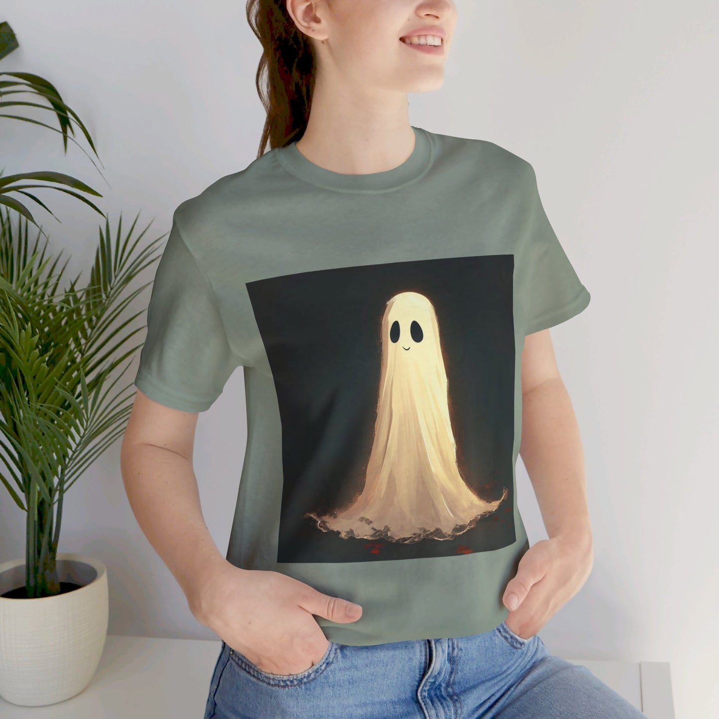 Happy Spooky Ghost Unisex Jersey Short Sleeve Tee