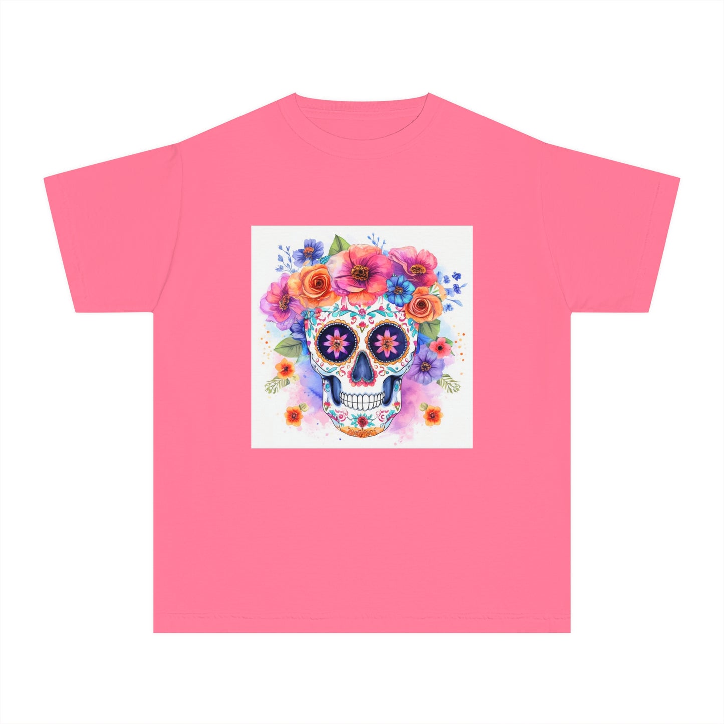 Colorful Sugar Skull Youth Midweight Tee